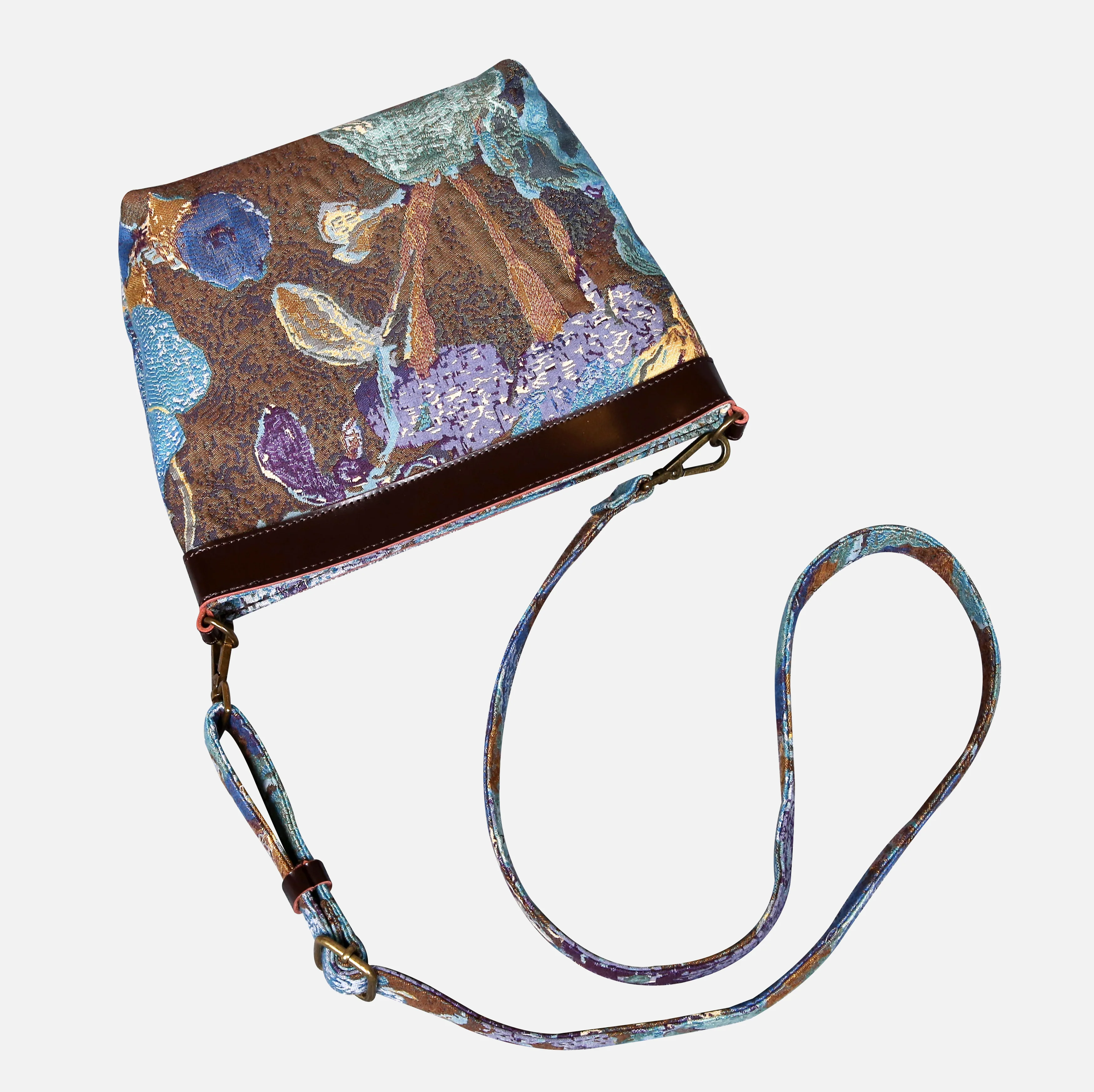 Abstract Blue Butterfly Crossbody Bag - Image 2