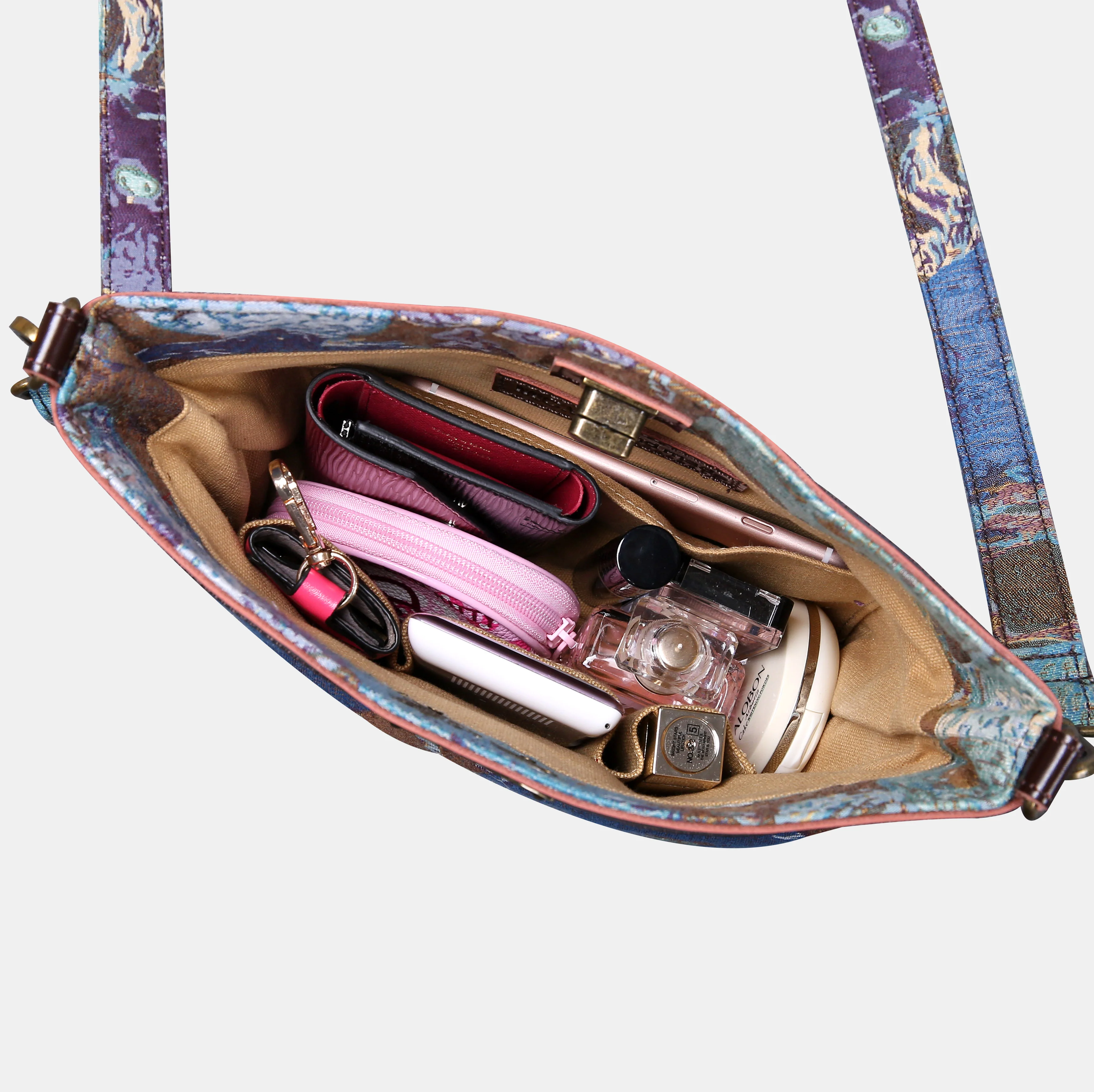 Abstract Blue Butterfly Crossbody Bag - Image 5