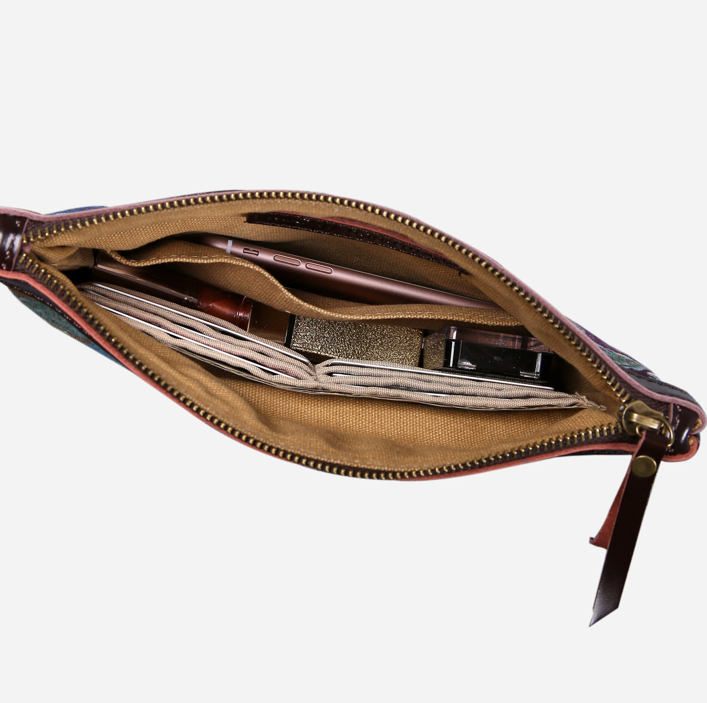 Abstract Blue Wristlet Clutch - Image 3