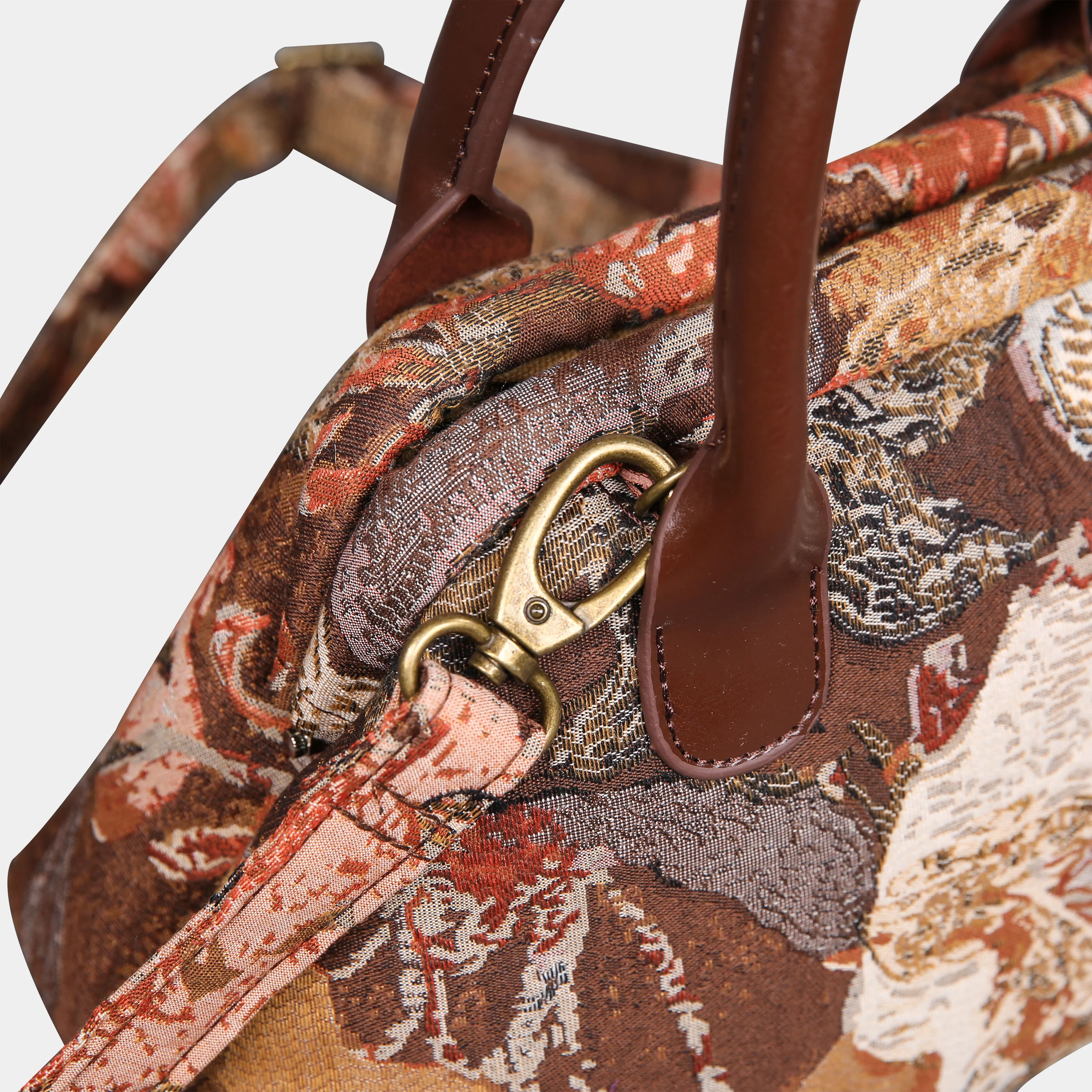Abstract Brown Carpet Satchel - Image 4