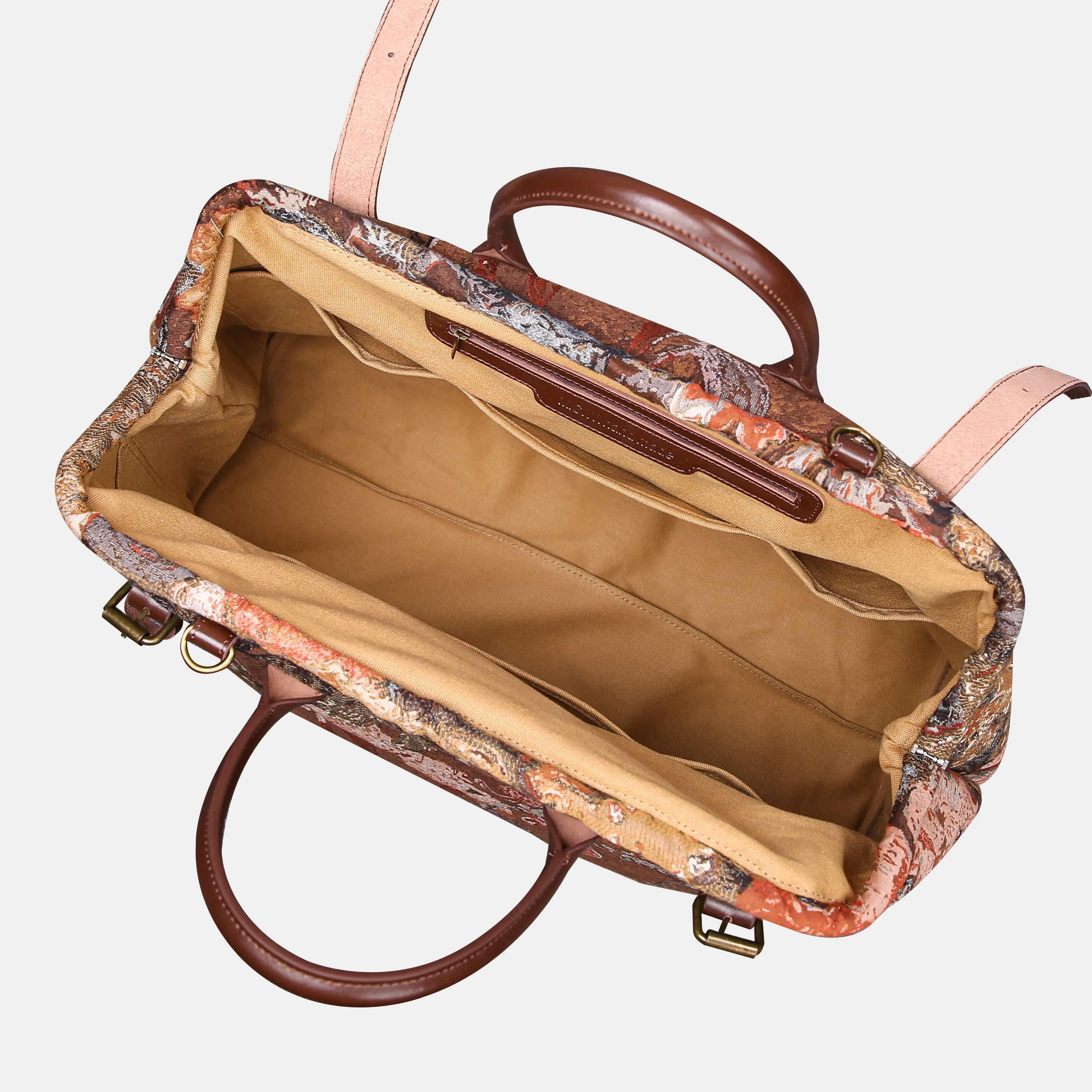 Abstract Brown Large Carpetbag - Image 6