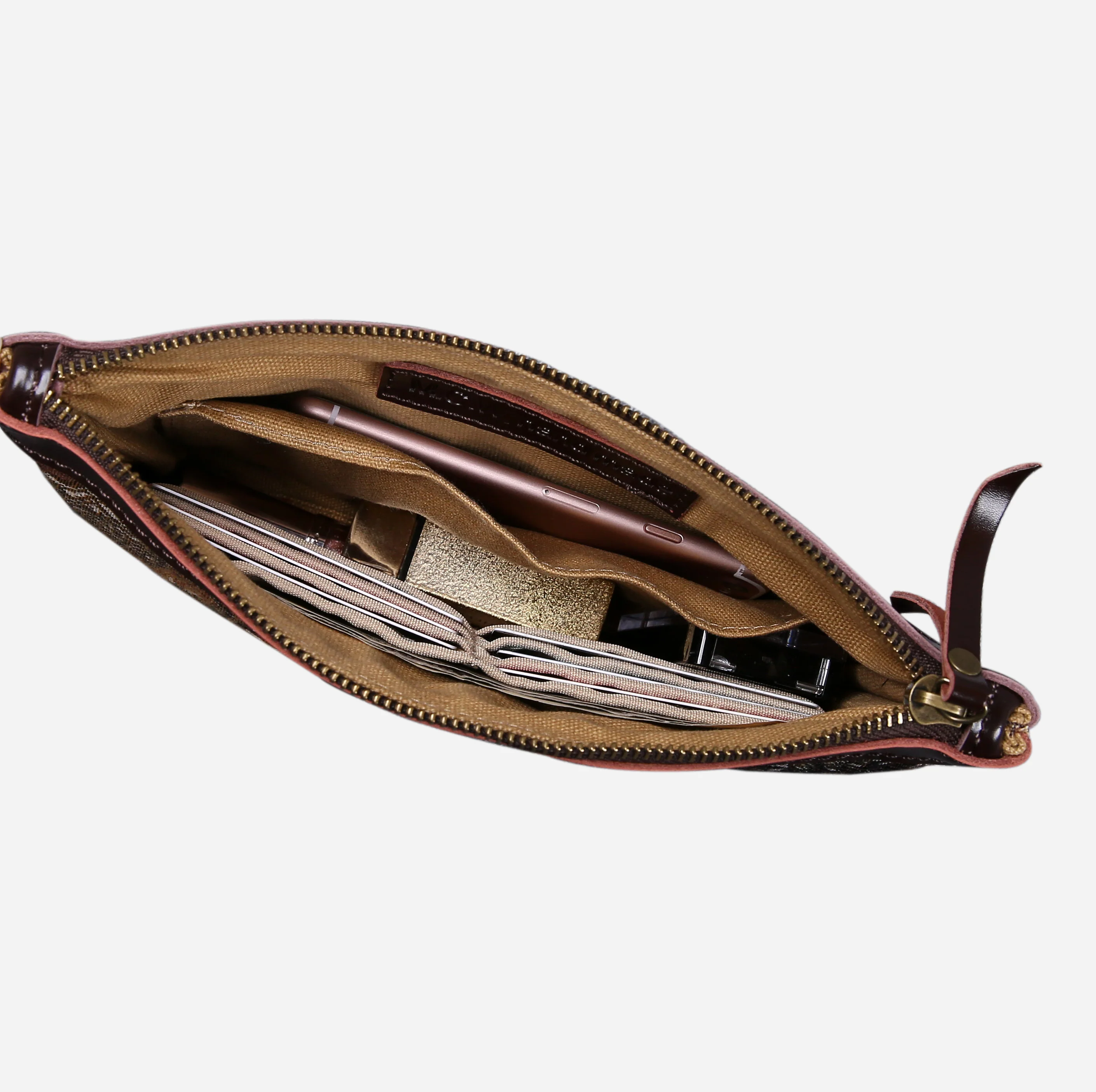 Abstract Brown Wristlet Clutch - Image 3