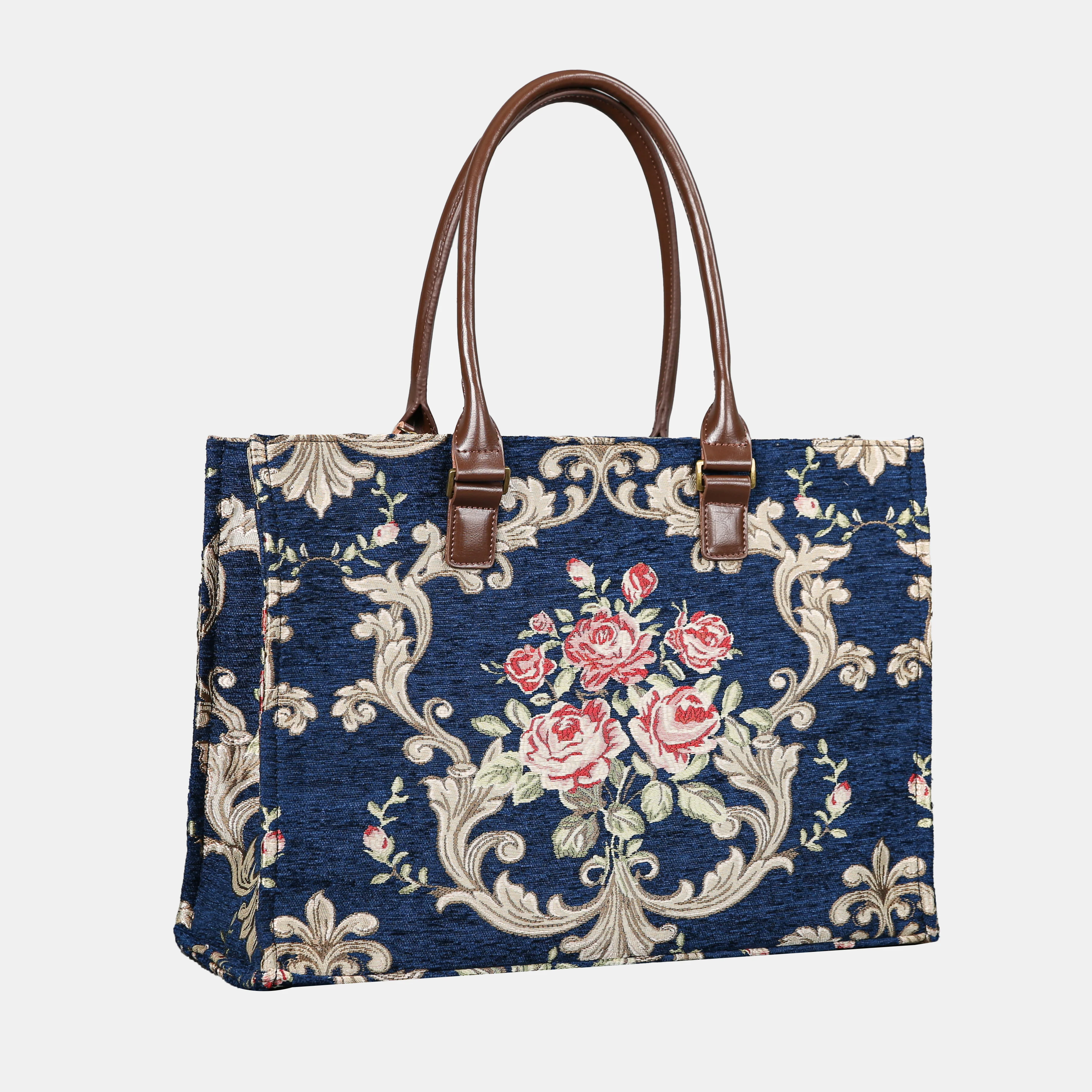 Baroque Garden Blue Laptop Work Tote - Image 2