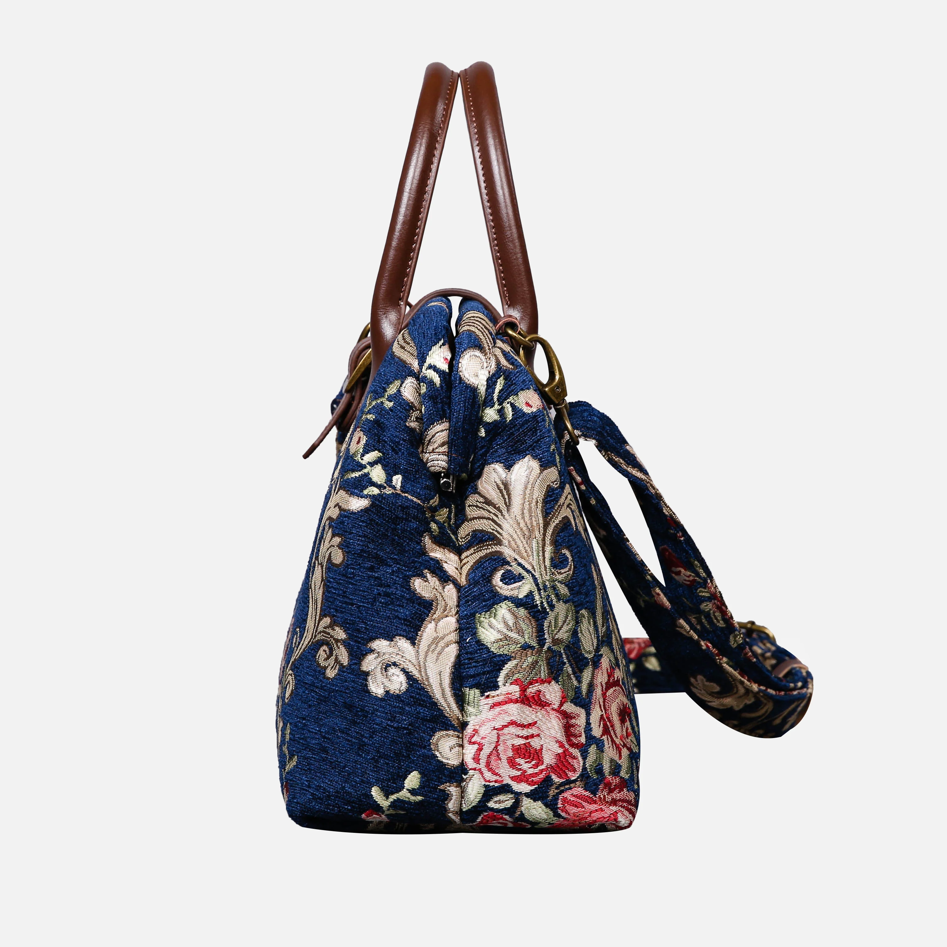Baroque Garden Blue Carpet Handbag Purse - Image 4