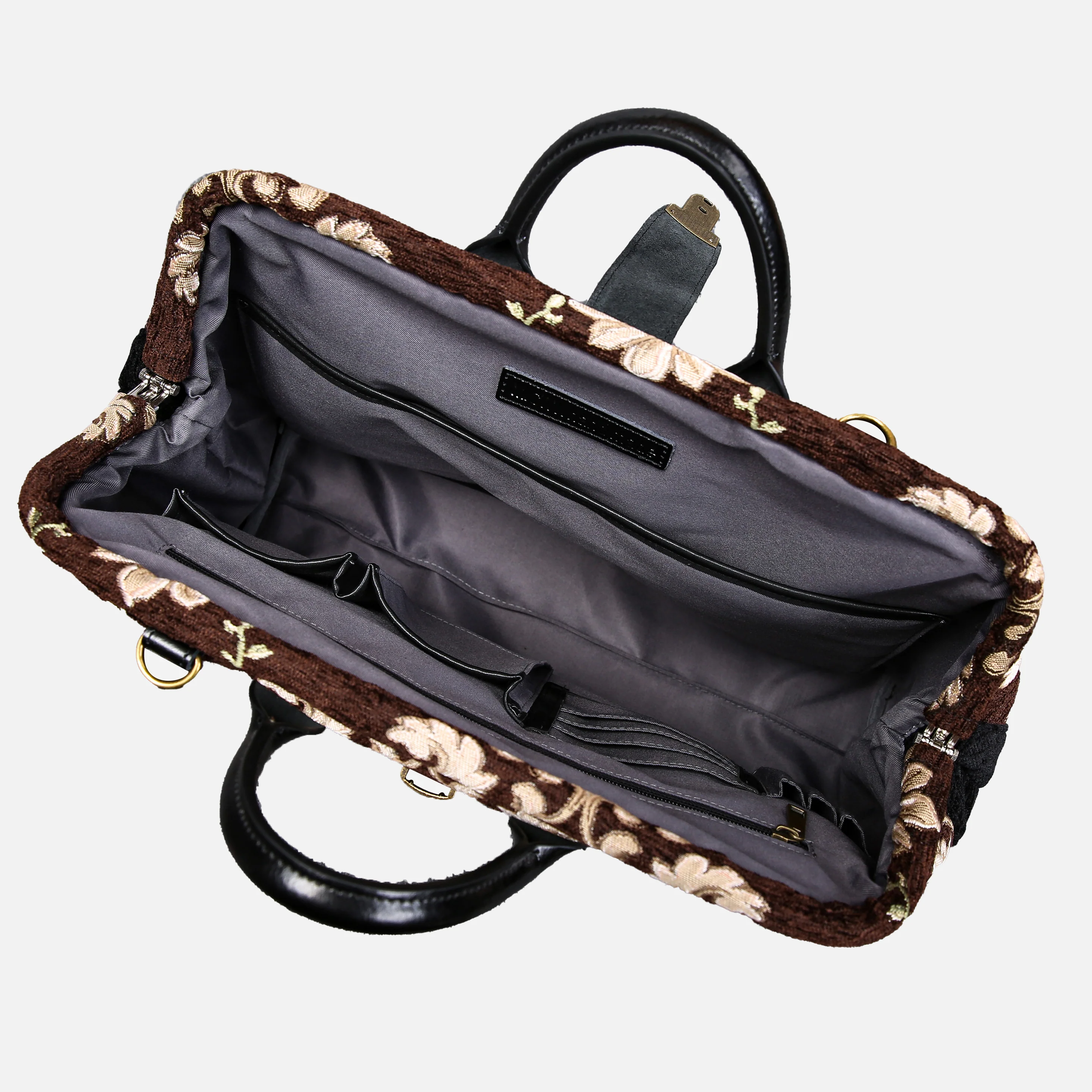 Baroque Garden Brown Laptop Work Bag - Image 12