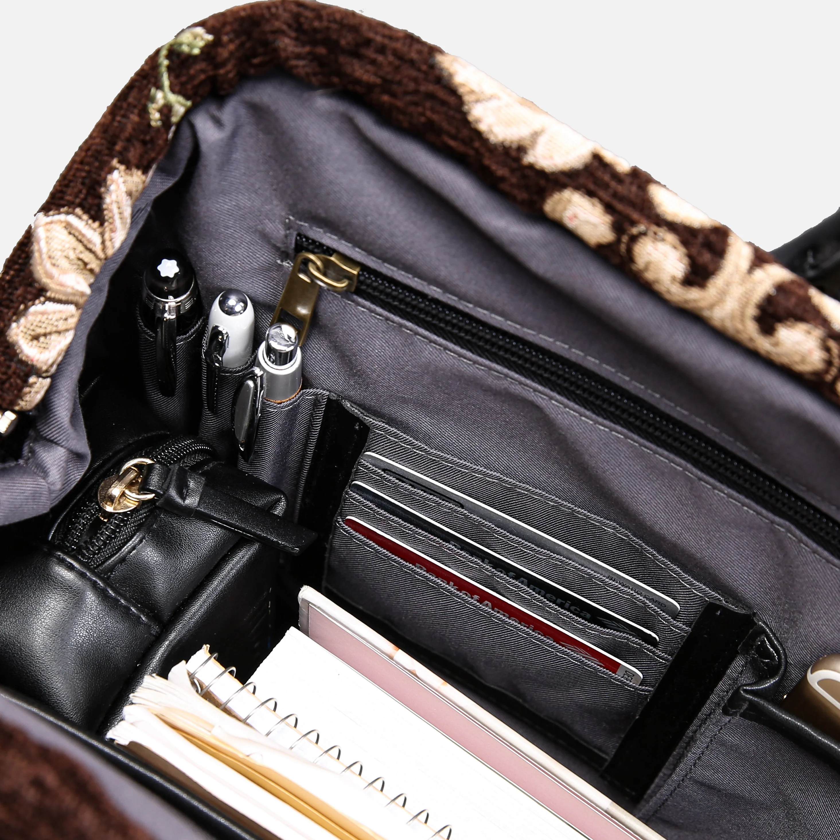 Baroque Garden Brown Laptop Work Bag - Image 7