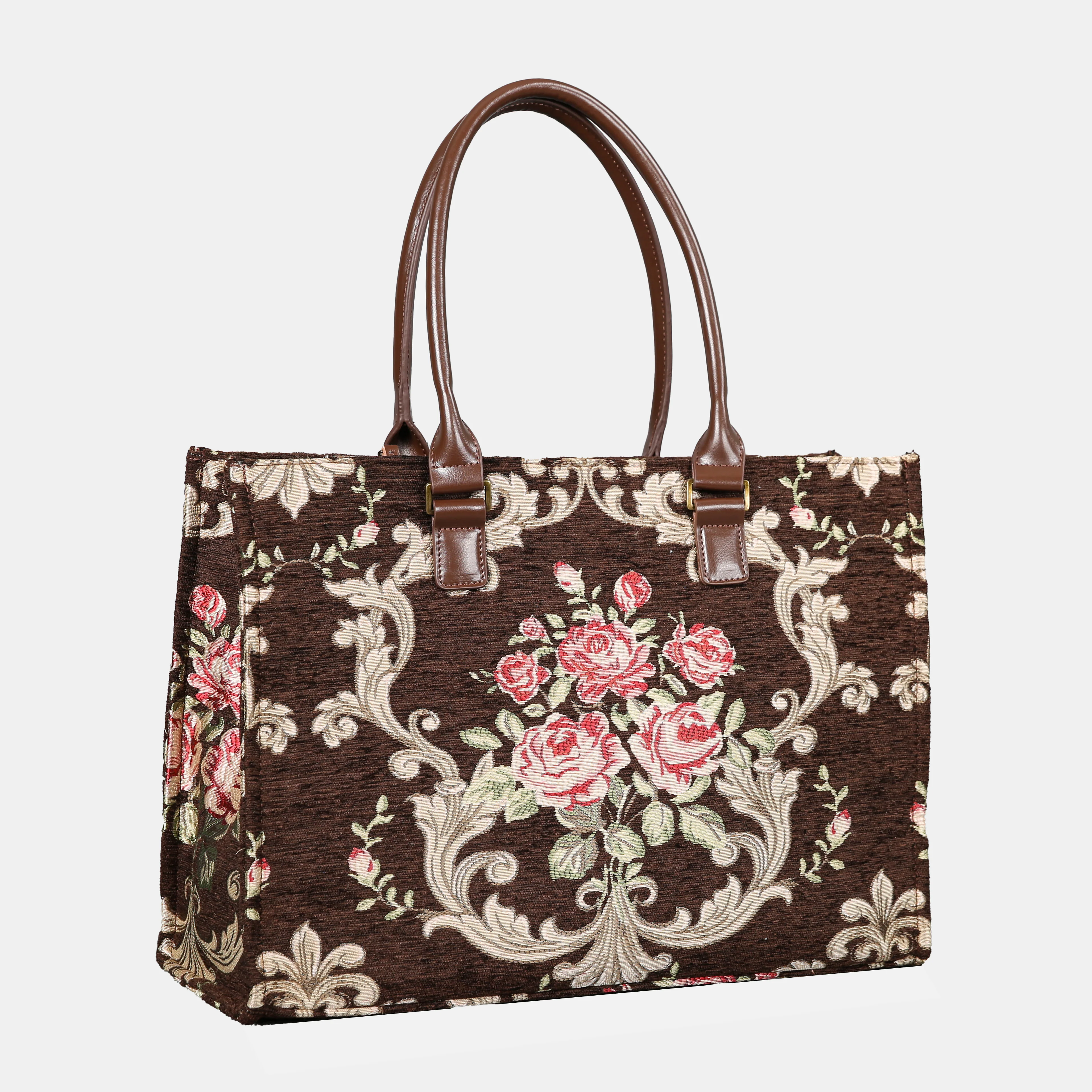 Baroque Garden Brown Laptop Work Tote - Image 2
