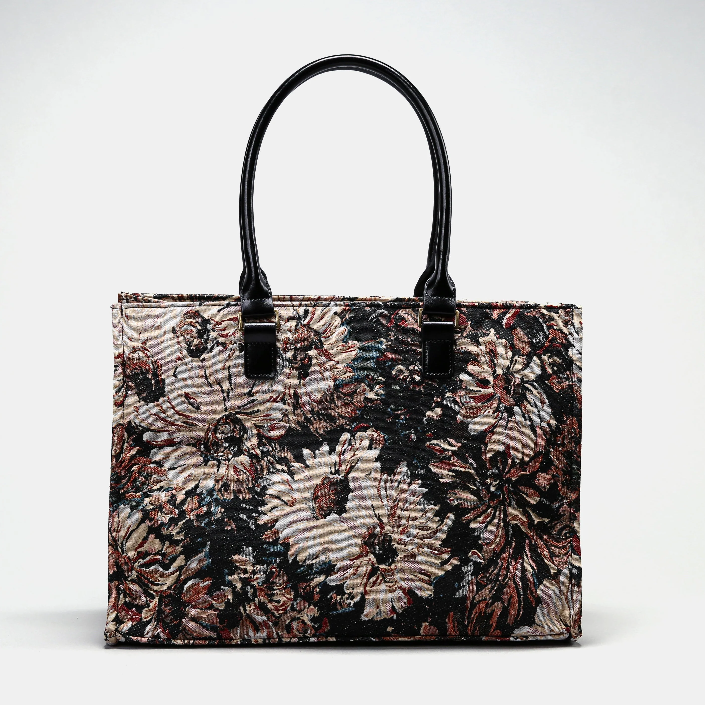 Blooming Daisy Black Laptop Work Tote