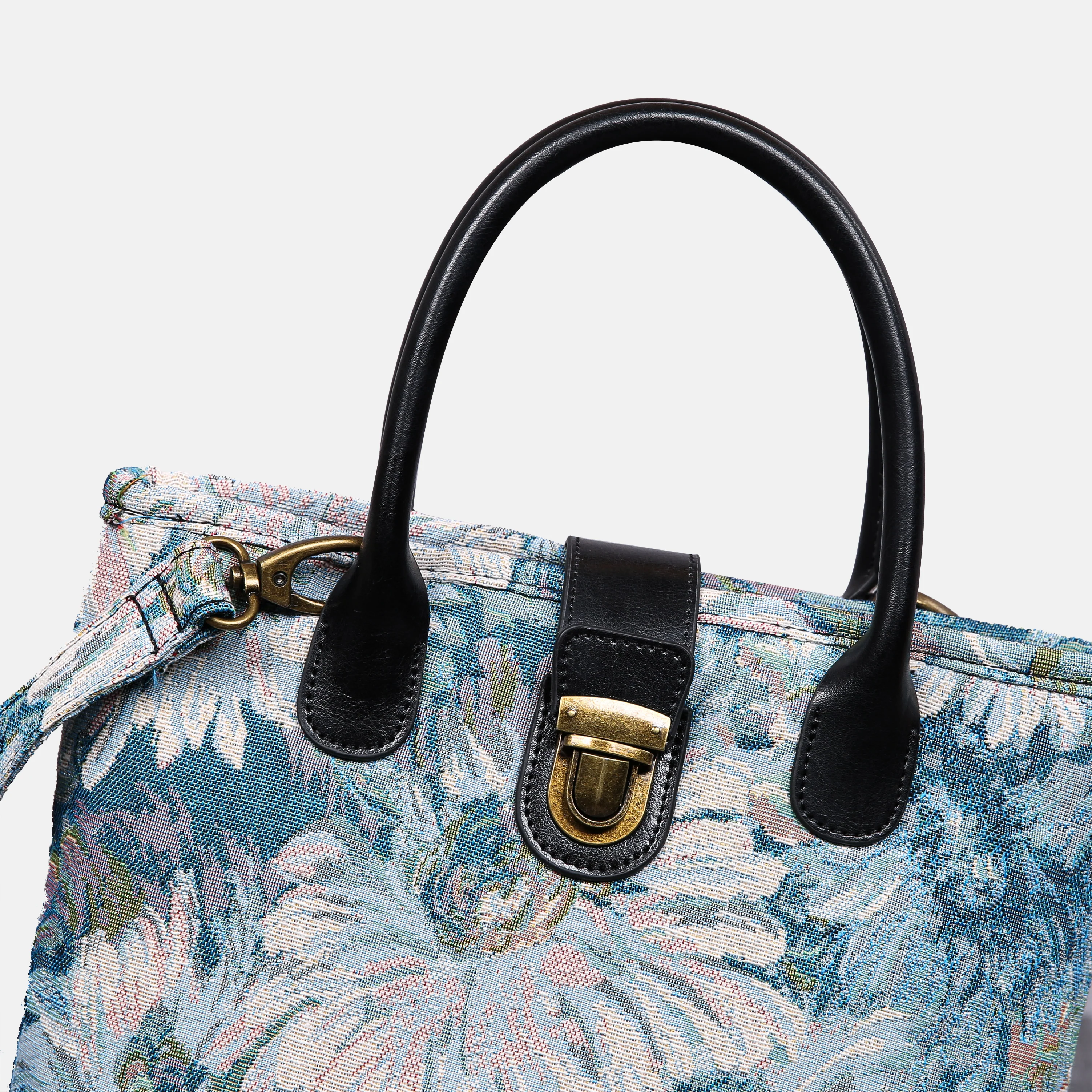 Blooming Daisy Blue Tuck Lock Carpet Satchel - Image 4