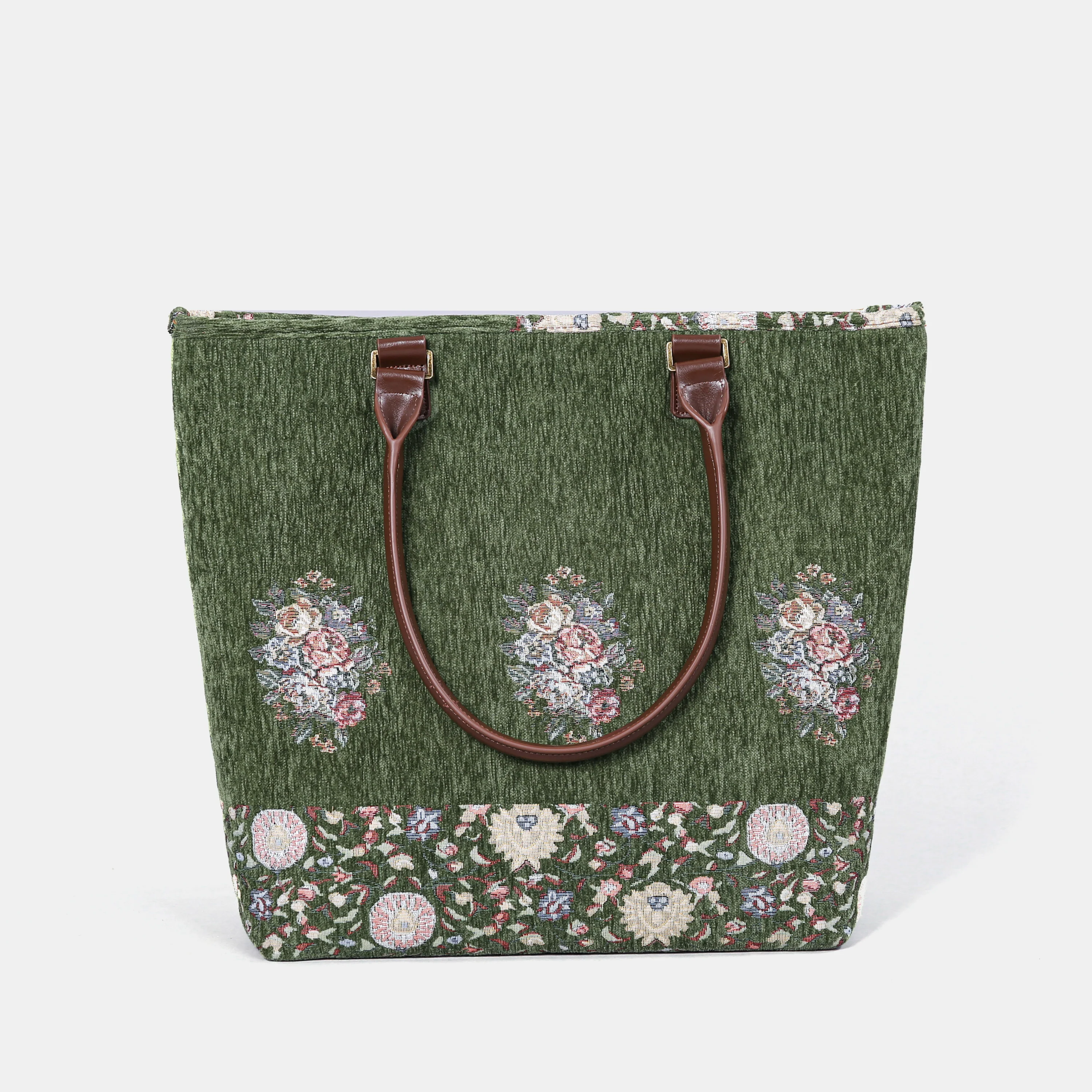 Bouquet Rose Arugula Green Carpet Tote Shopper - Image 3