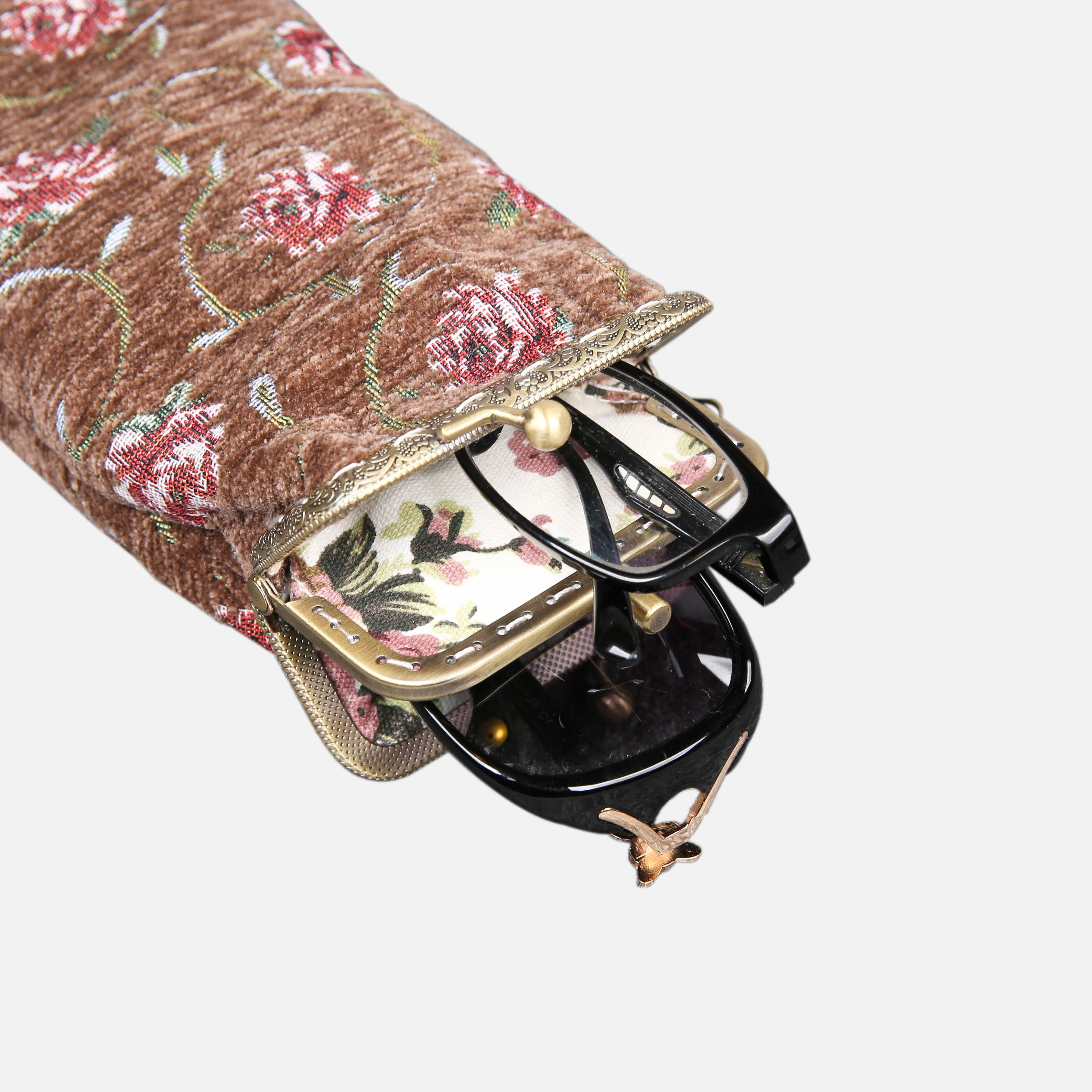 Bouquet Rose Coffee Series Carpet Eyeglasses Case - Image 10