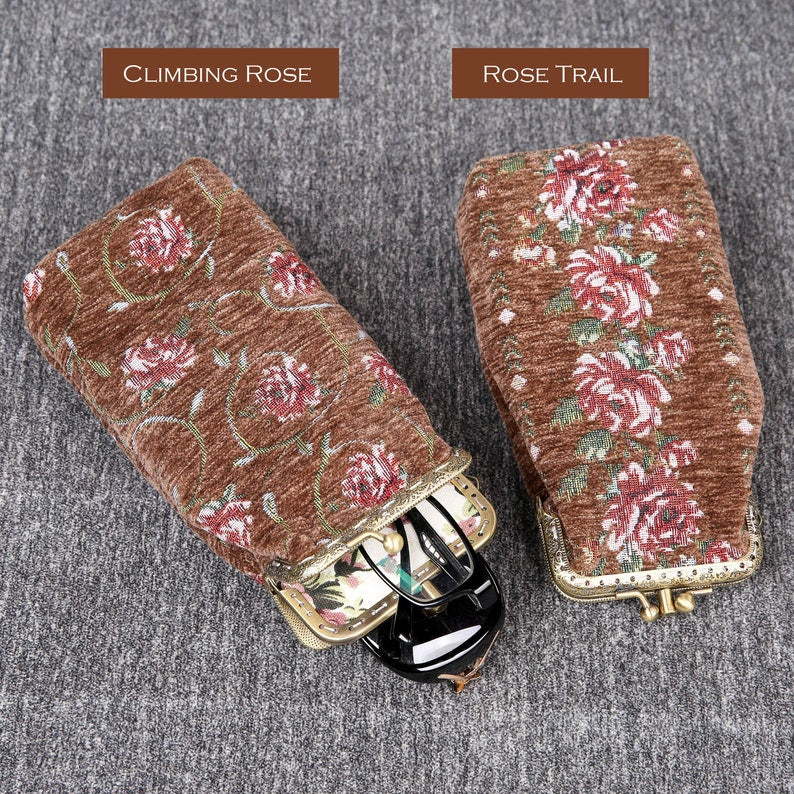Bouquet Rose Coffee Series Carpet Eyeglasses Case - Image 11