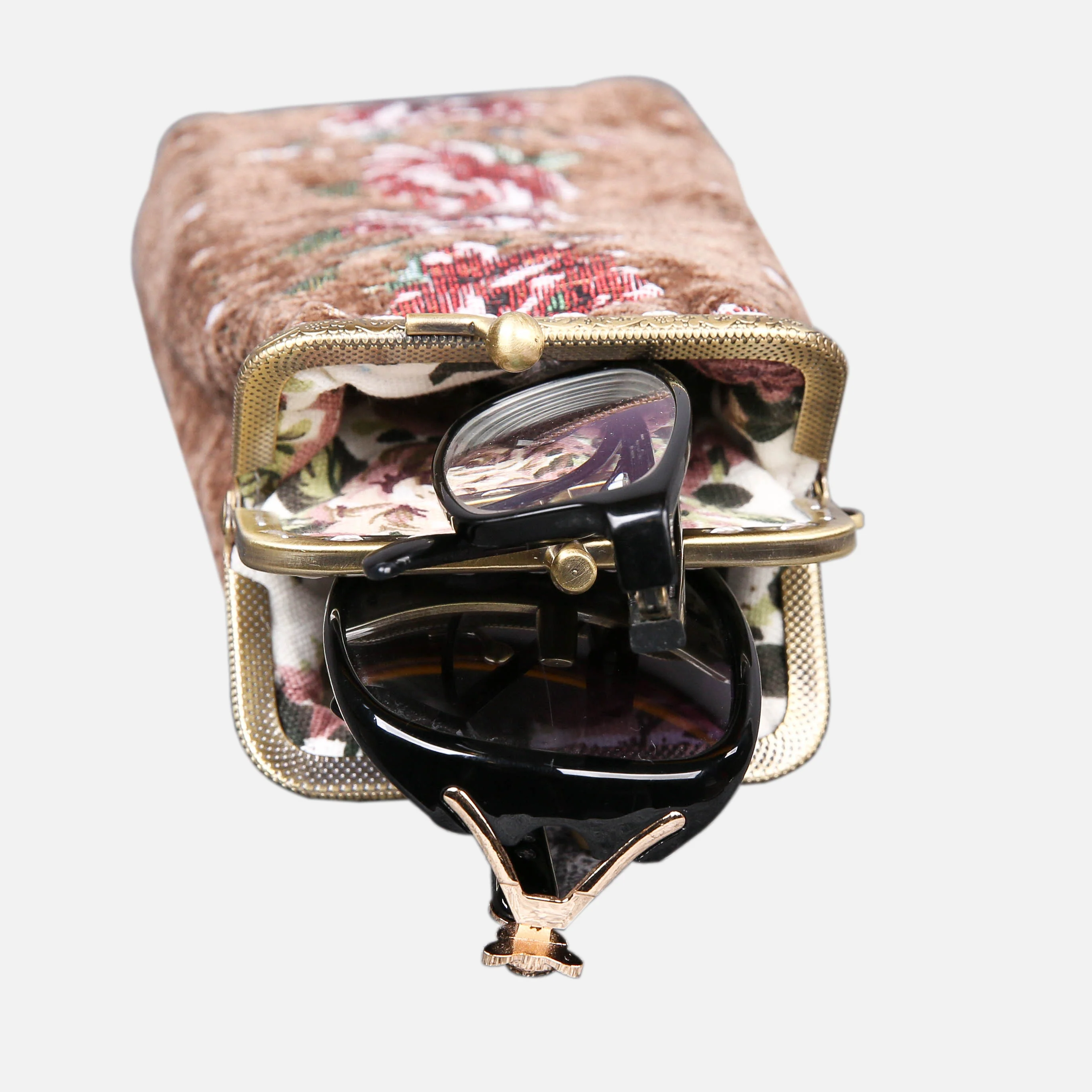 Bouquet Rose Coffee Series Carpet Eyeglasses Case - Image 3
