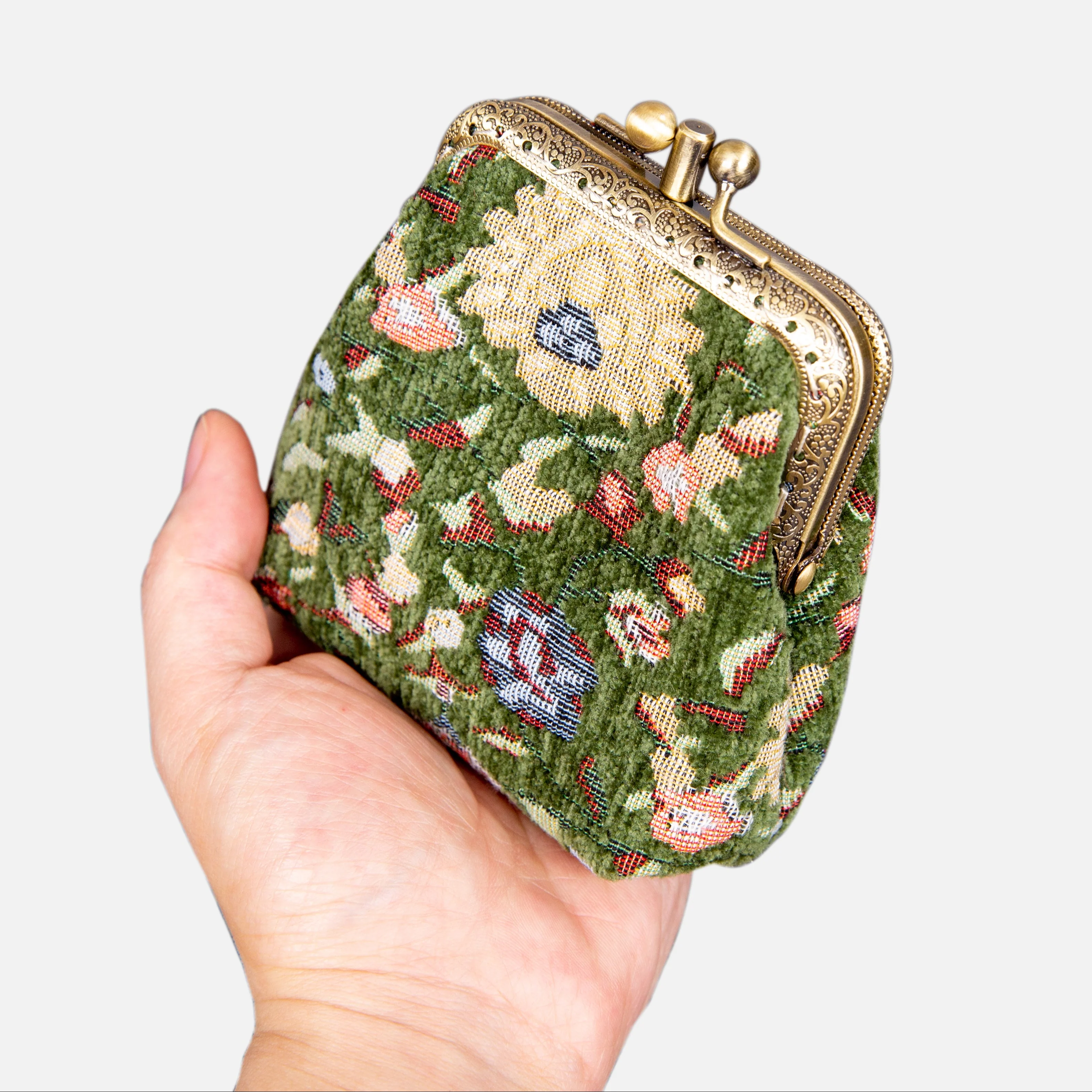 Bouquet Rose Pattern Series Double Kiss Clasp Coin Purse