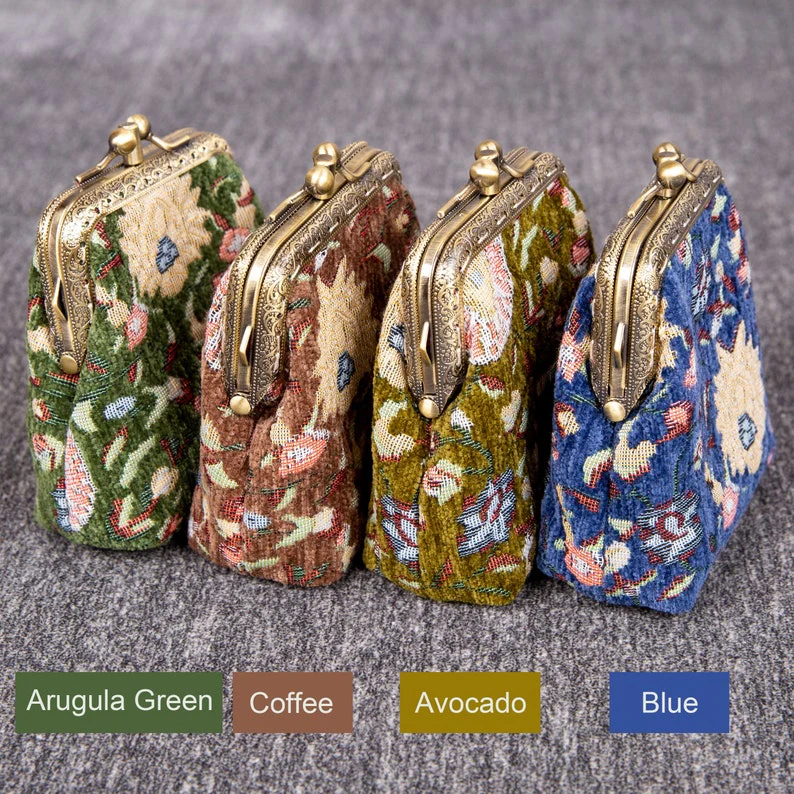 Bouquet Rose Pattern Series Double Kiss Clasp Coin Purse - Image 12