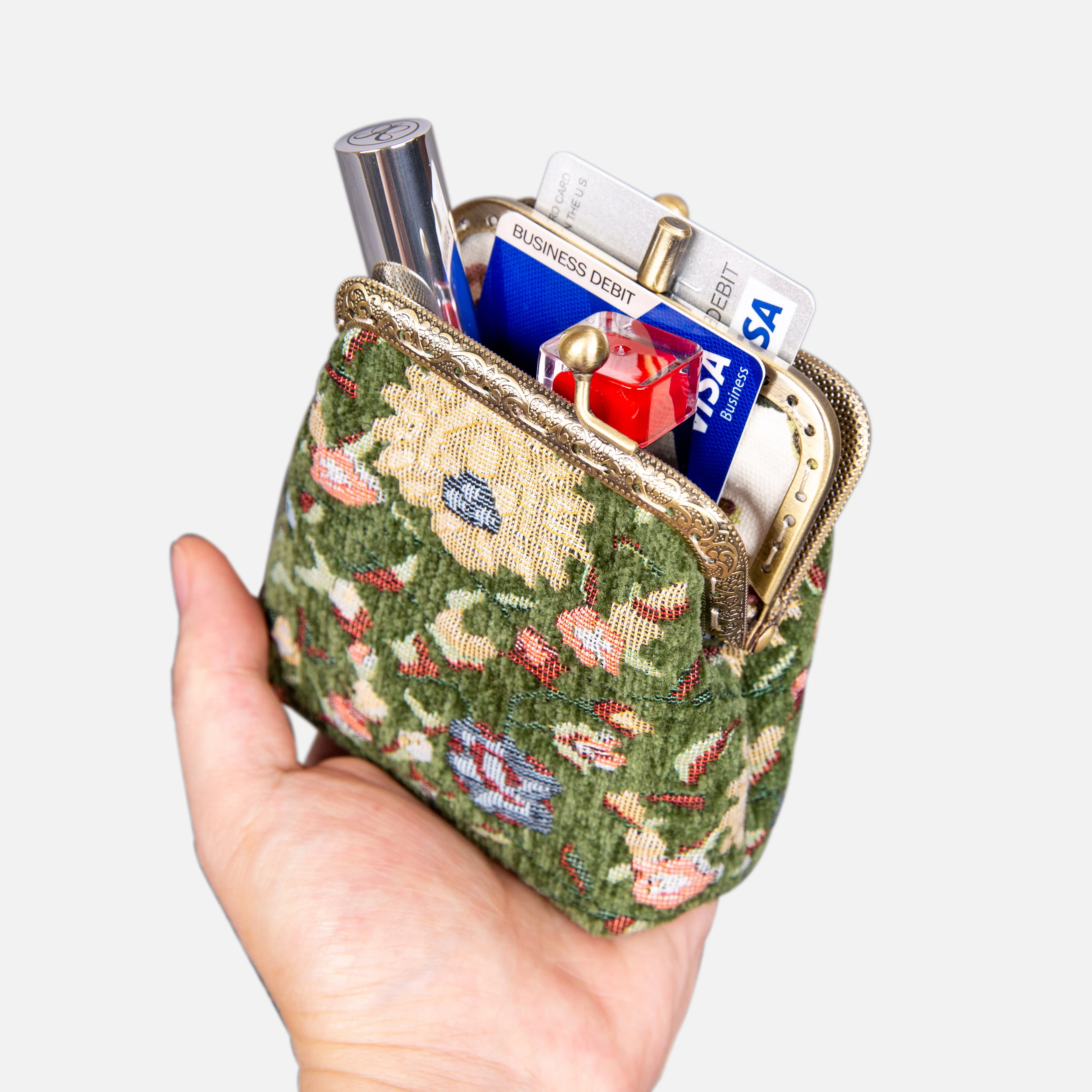 Bouquet Rose Pattern Series Double Kiss Clasp Coin Purse - Image 2