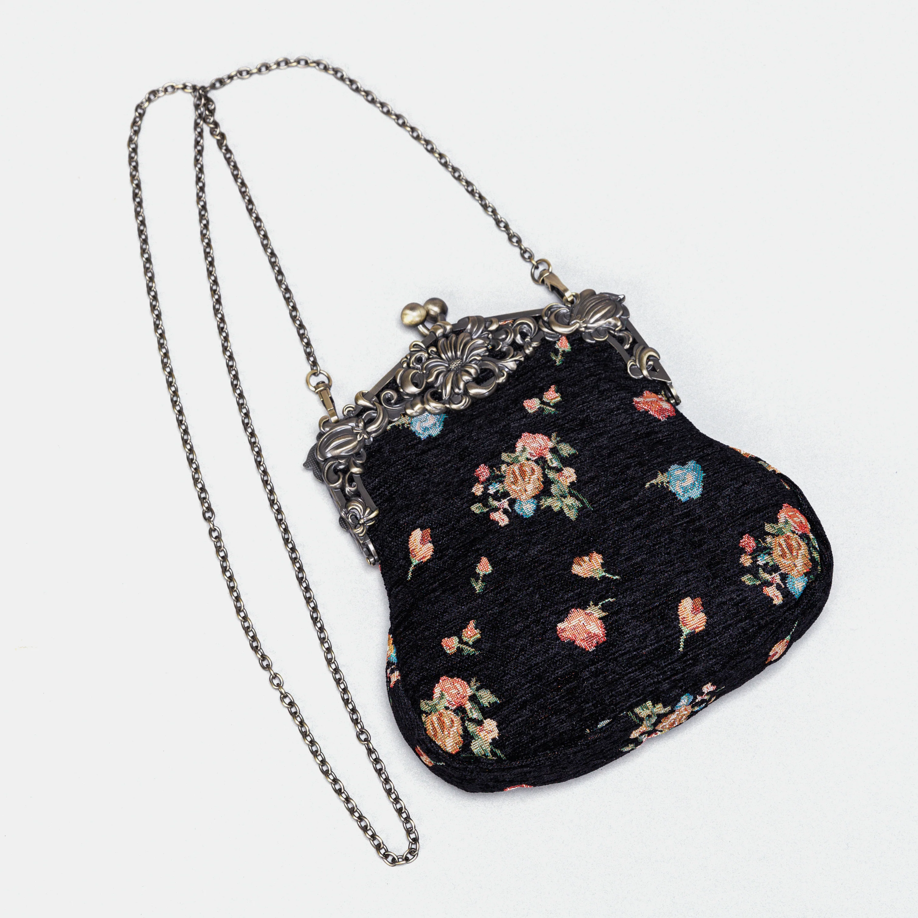 Bouquets Black Chatelaine Purse Large - Image 2