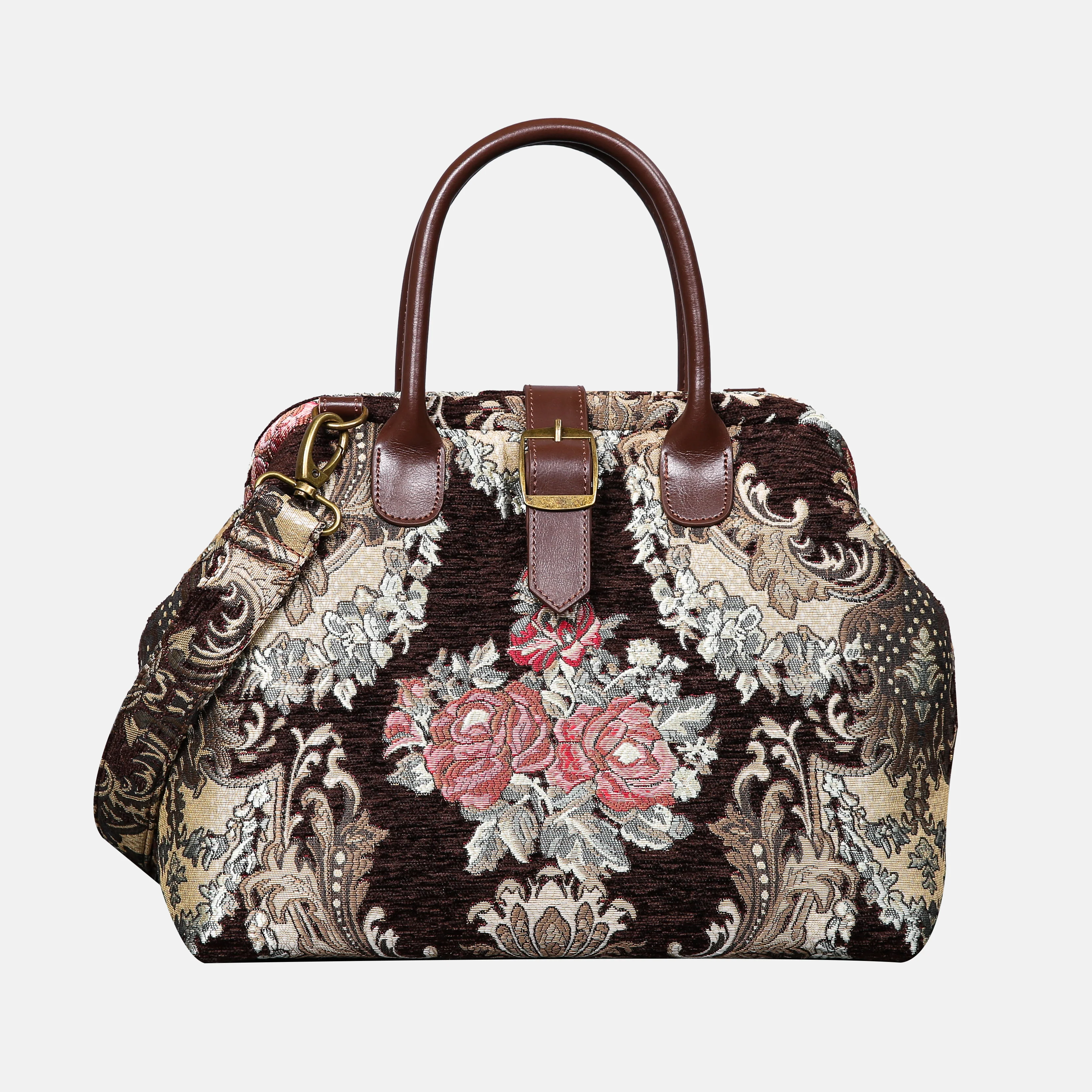 Brocade Brown Carpet Handbag Purse