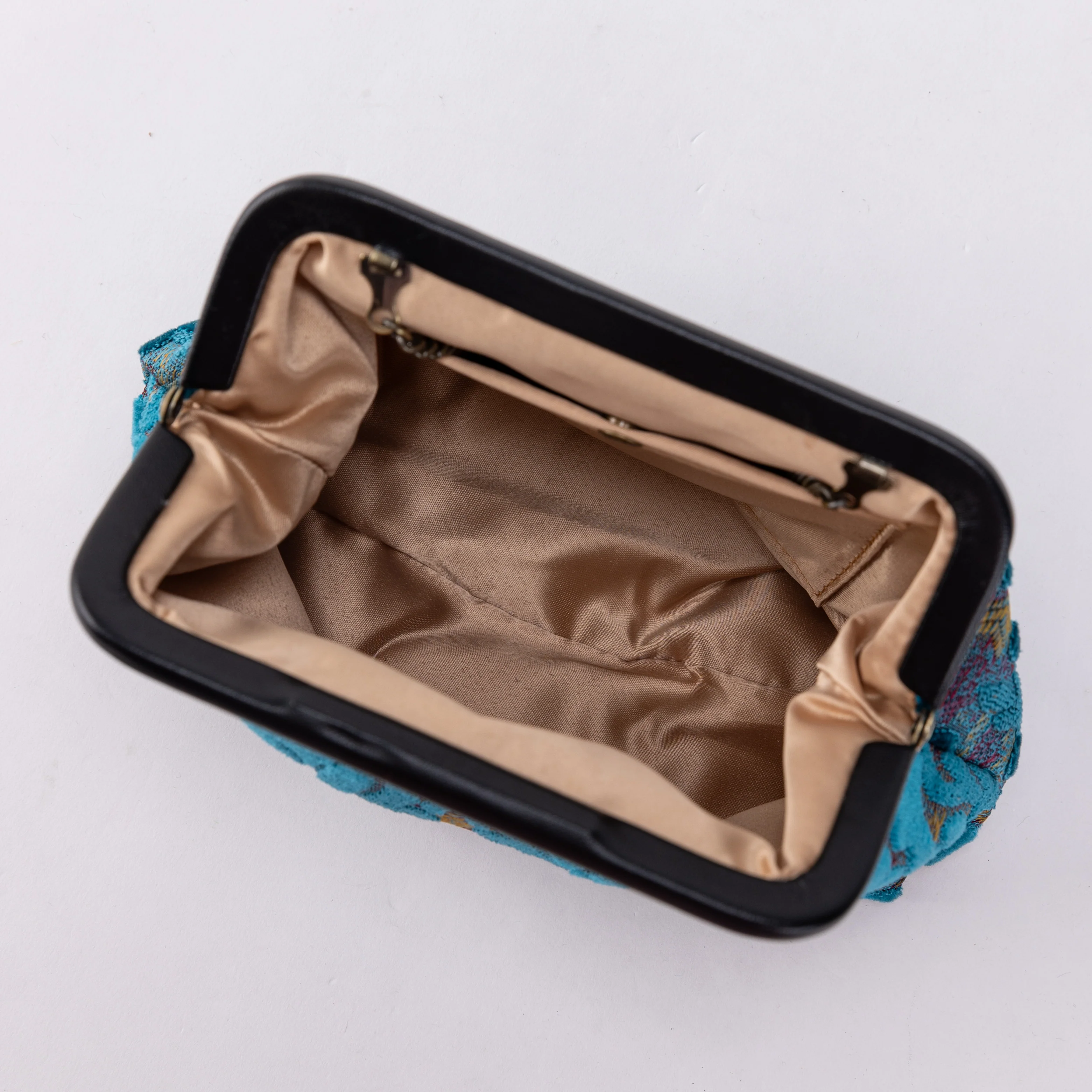 Burnout Velvet Aqua Blue Alma Clutch - Image 2