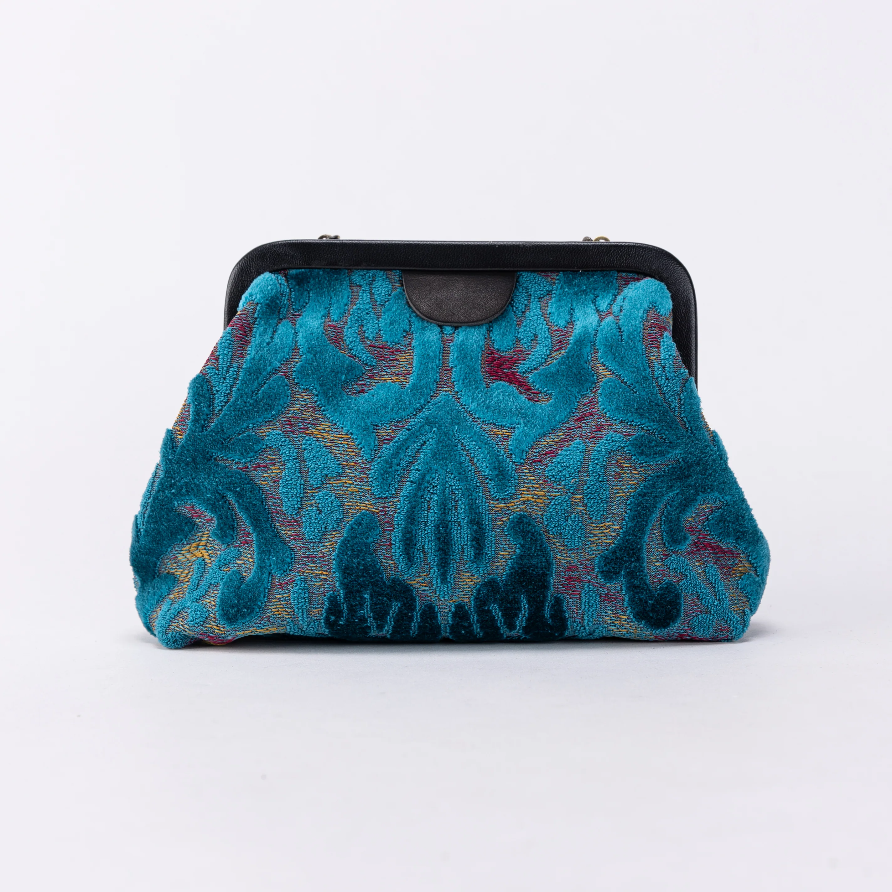 Burnout Velvet Aqua Blue Alma Clutch - Image 7