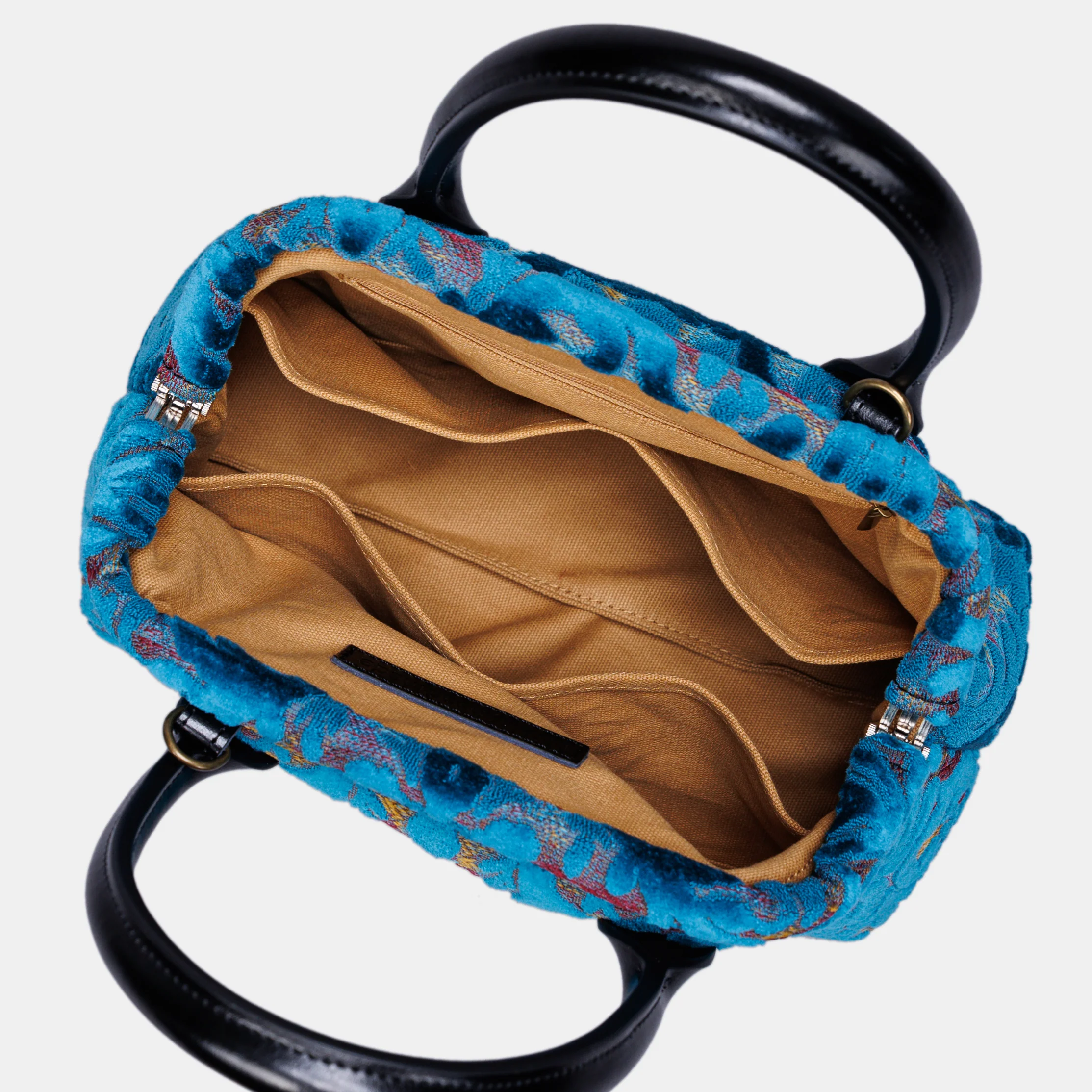 Burnout Velvet Aqua Blue Carpet Satchel - Image 7