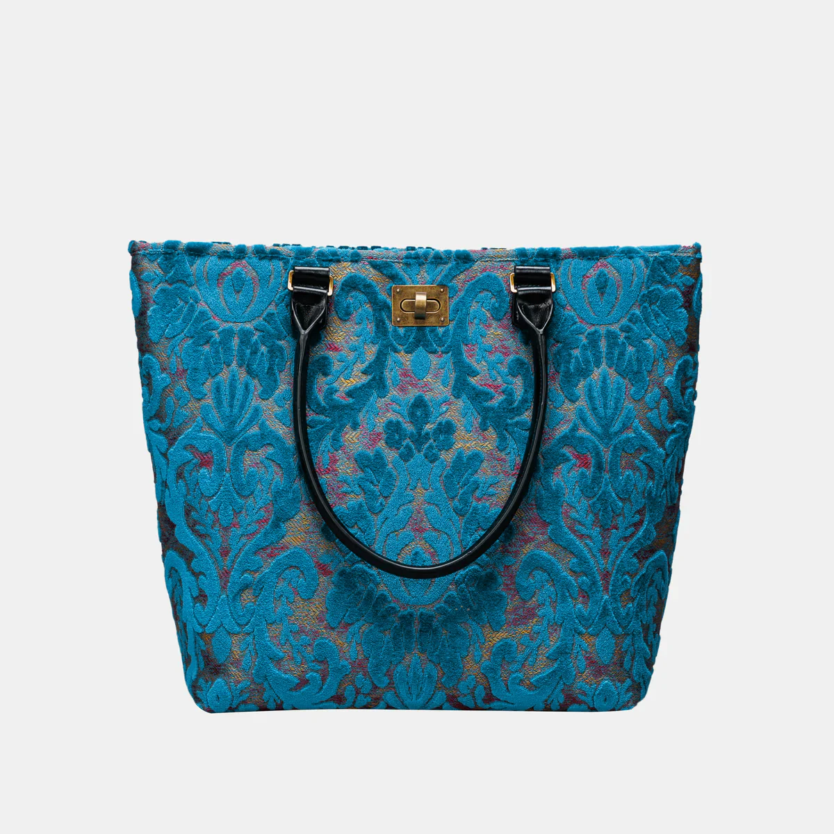 Burnout Velvet Aqua Blue Carpet Tote Shopper - Image 2