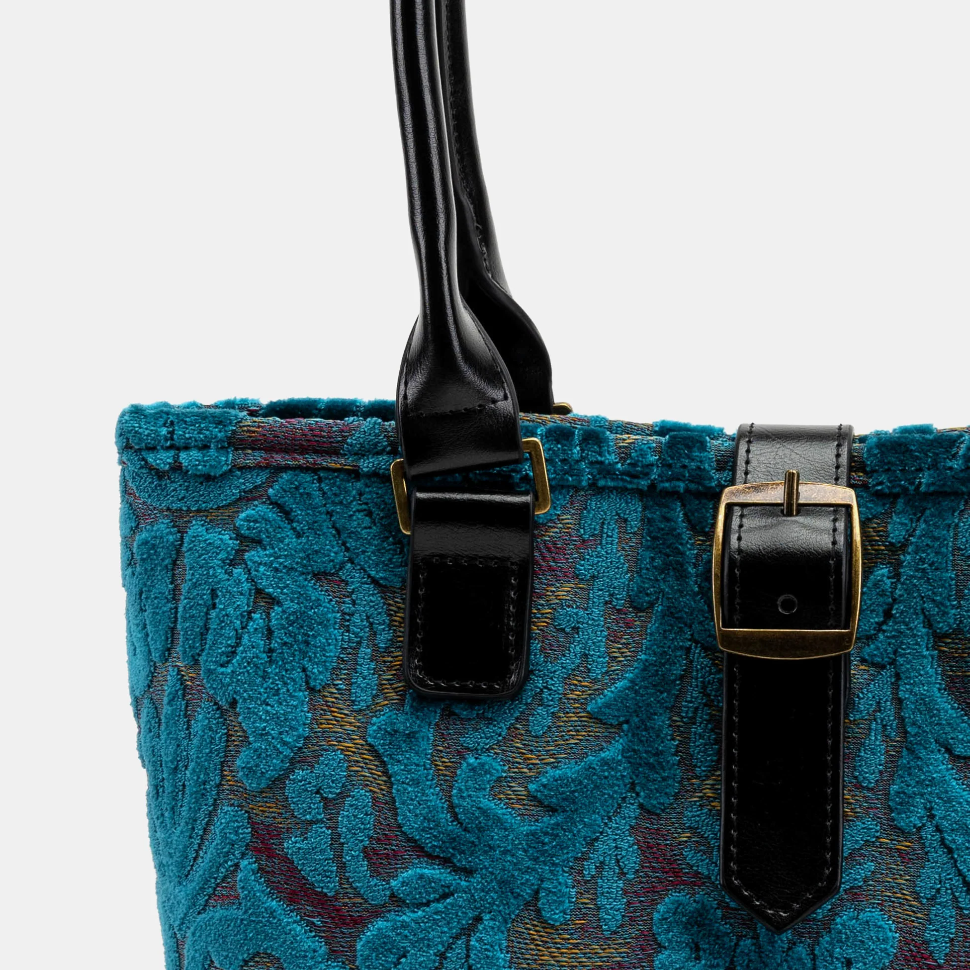 Burnout Velvet Aqua Blue Everyday Tote - Image 3