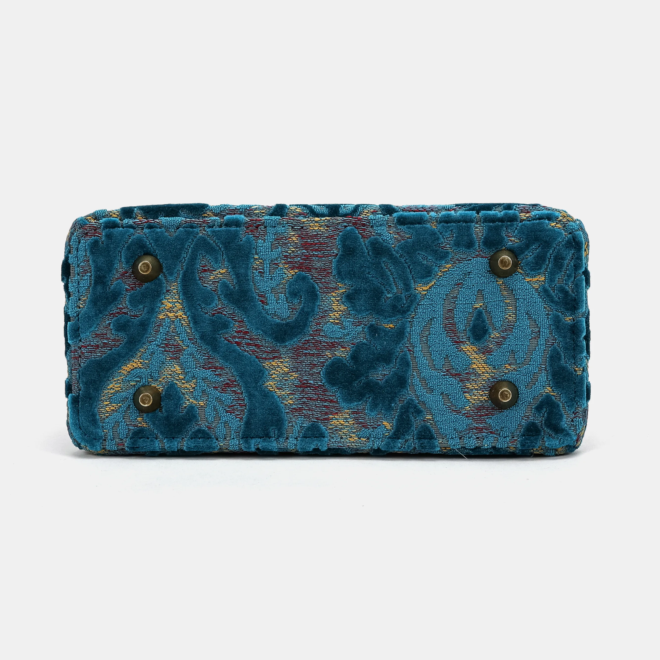 Burnout Velvet Aqua Blue Helena Carpet Backpack Gladstone Bag - Image 10