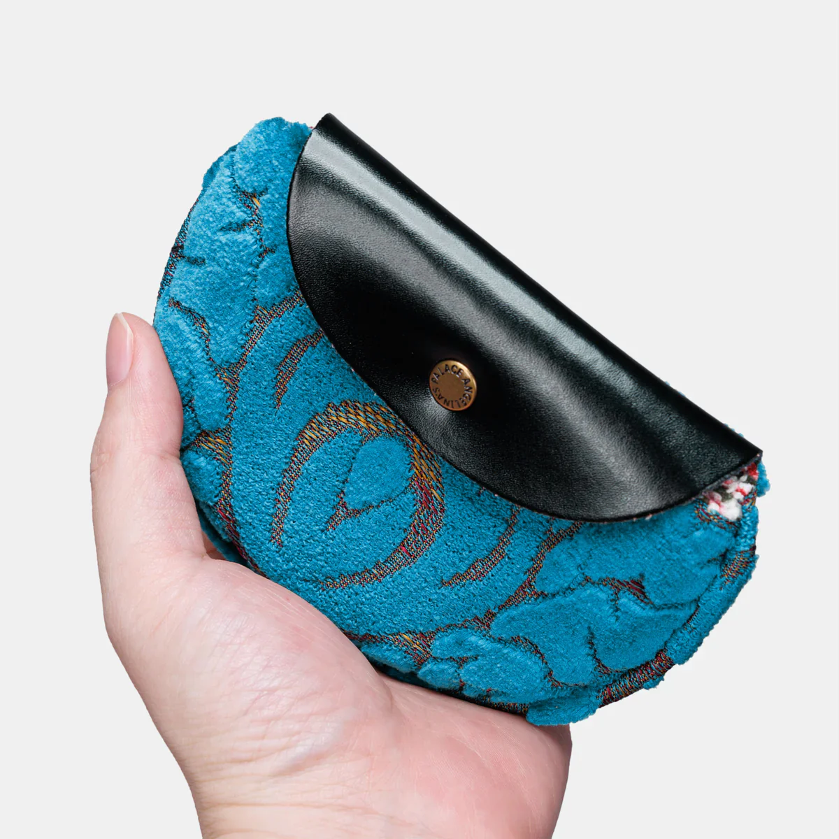 Burnout Velvet Aqua Blue Rosary Bag - Image 2