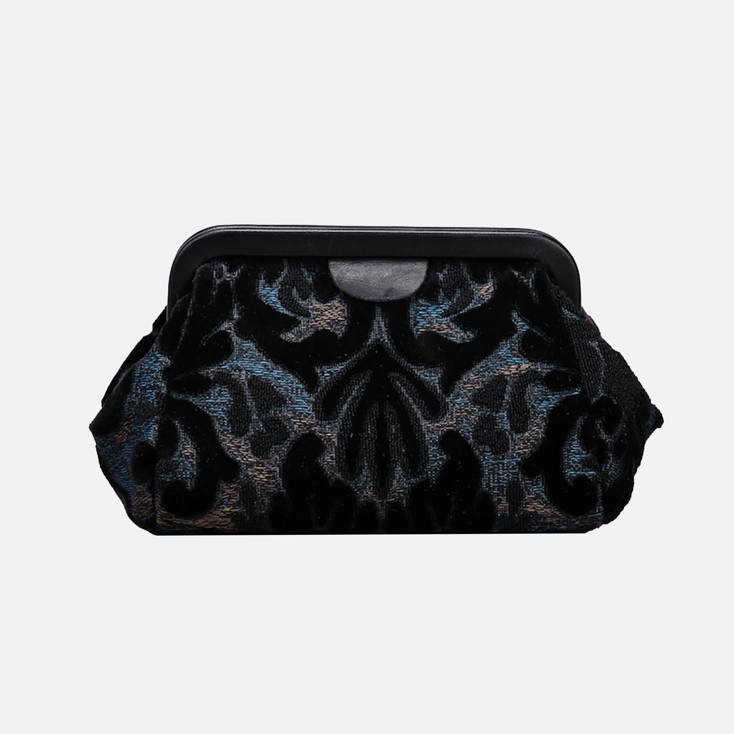 Burnout Velvet Black Evening Bag Clutch - Image 3