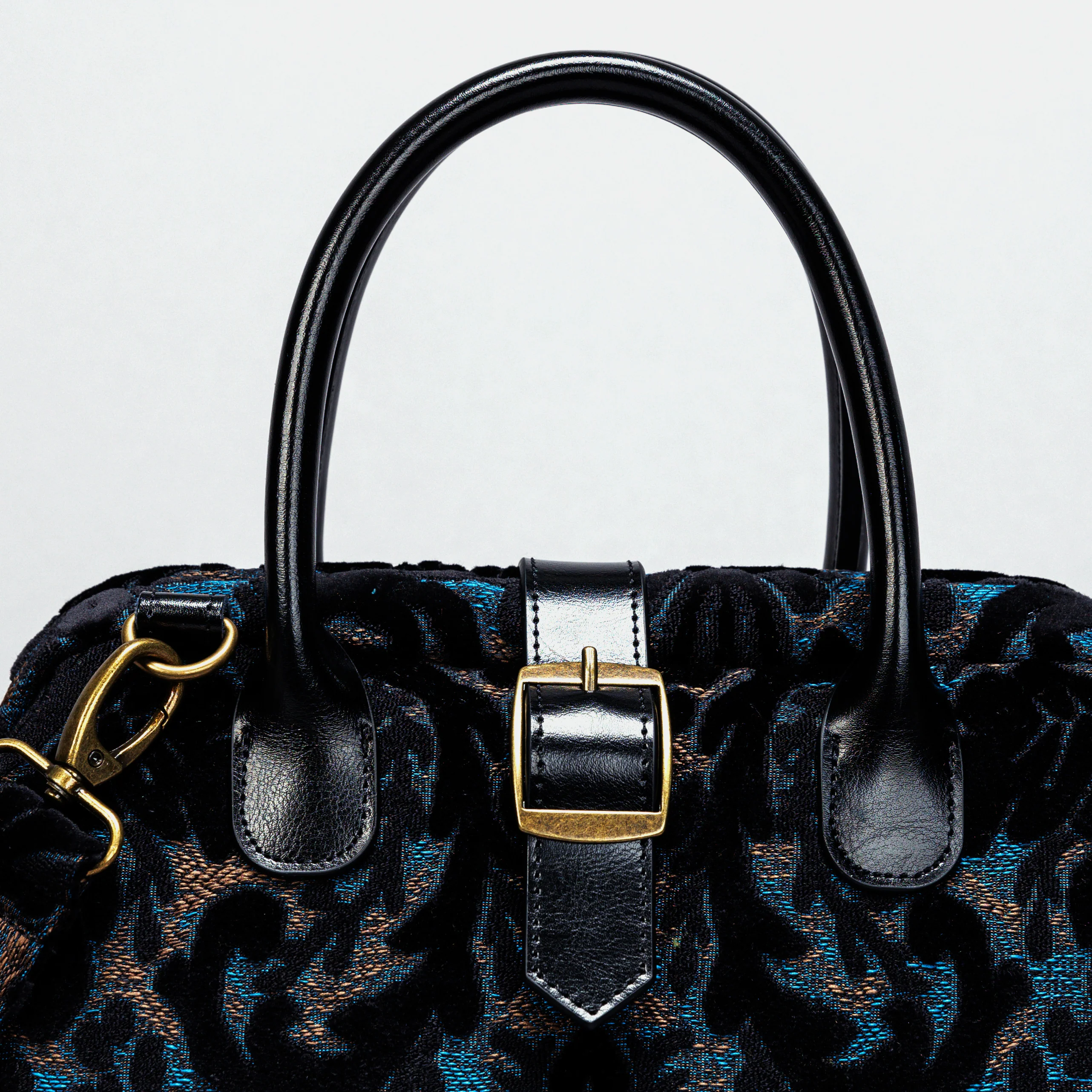Burnout Velvet Black Carpet Handbag Purse - Image 5