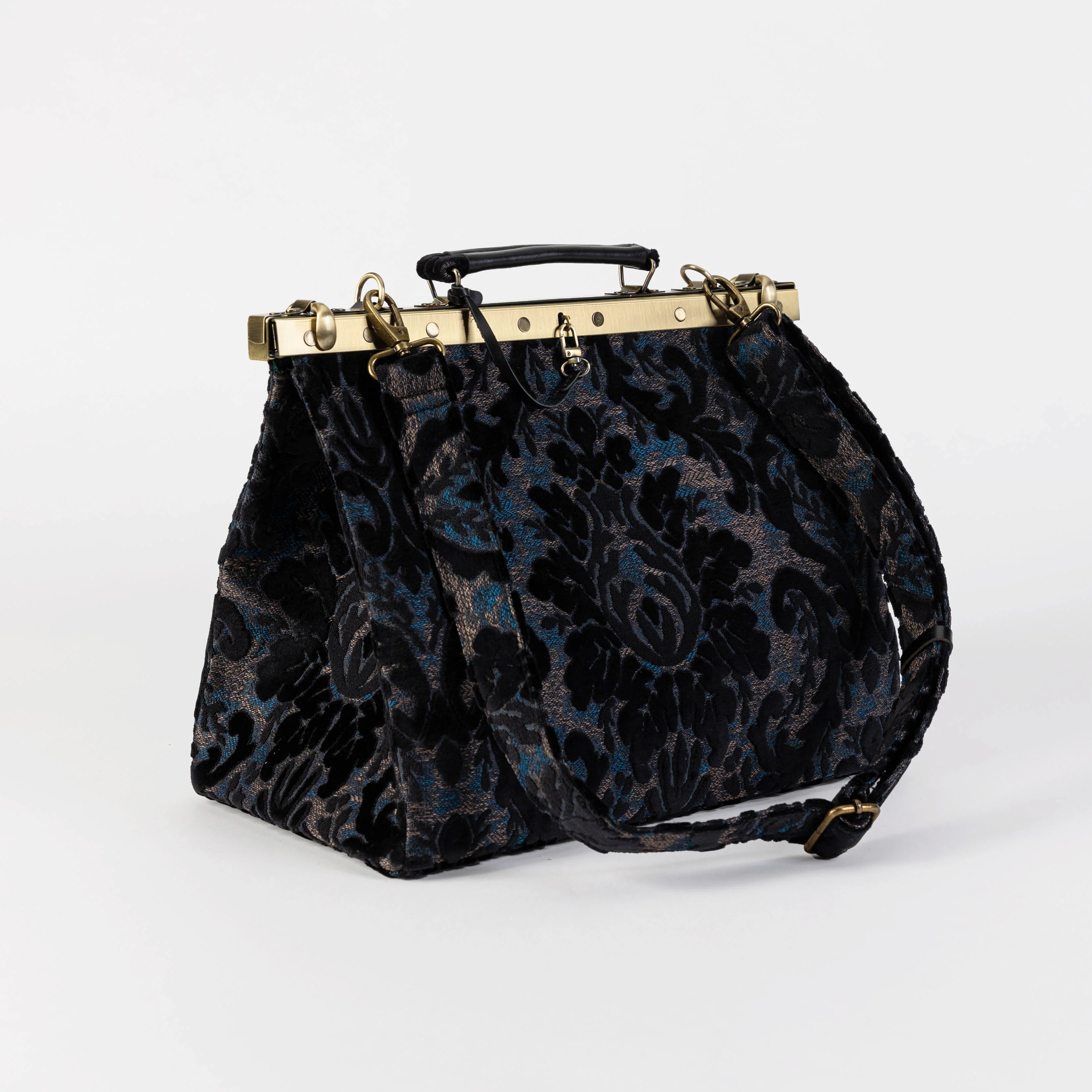 Burnout Velvet Black Celine Carpet Gladstone Bag - Image 9