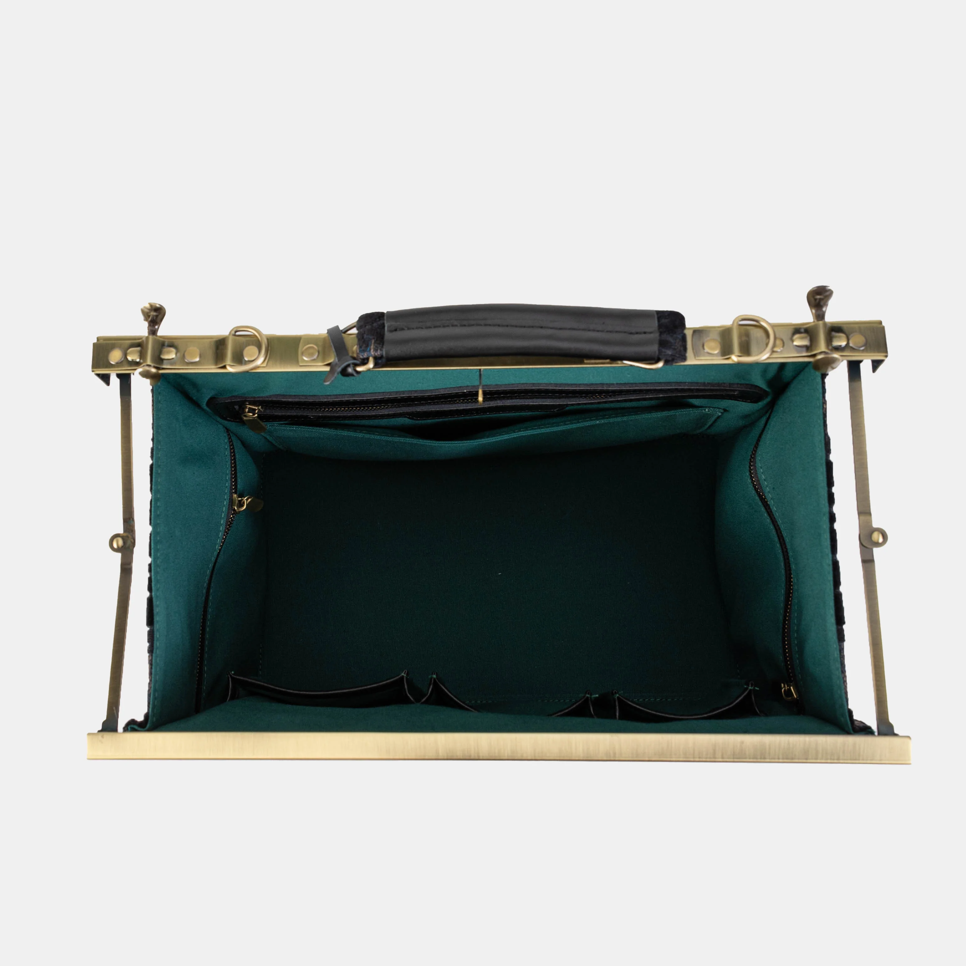 Burnout Velvet Black Genevieve Carpet Gladstone Bag - Image 8
