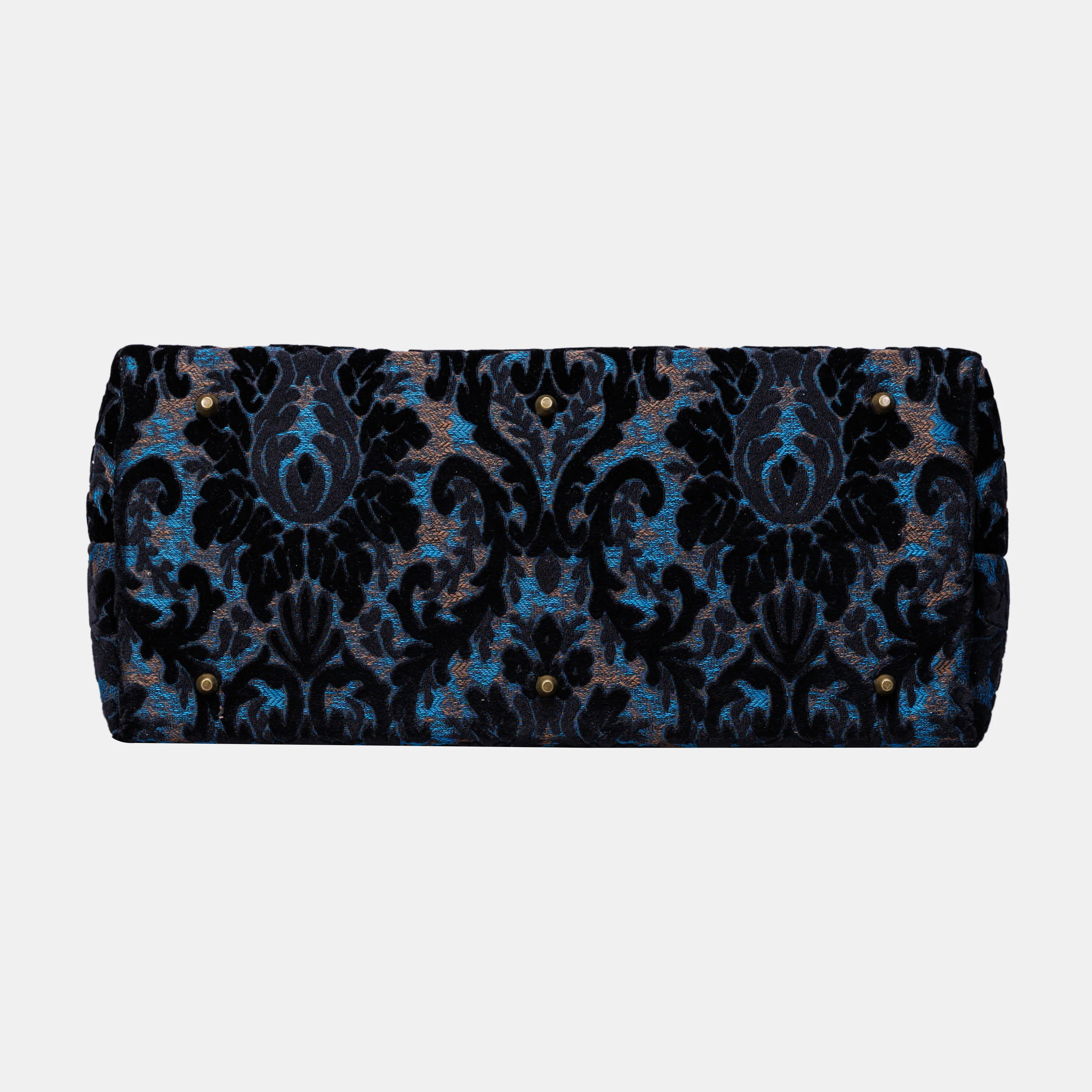 Burnout Velvet Black Large Carpetbag - Image 7