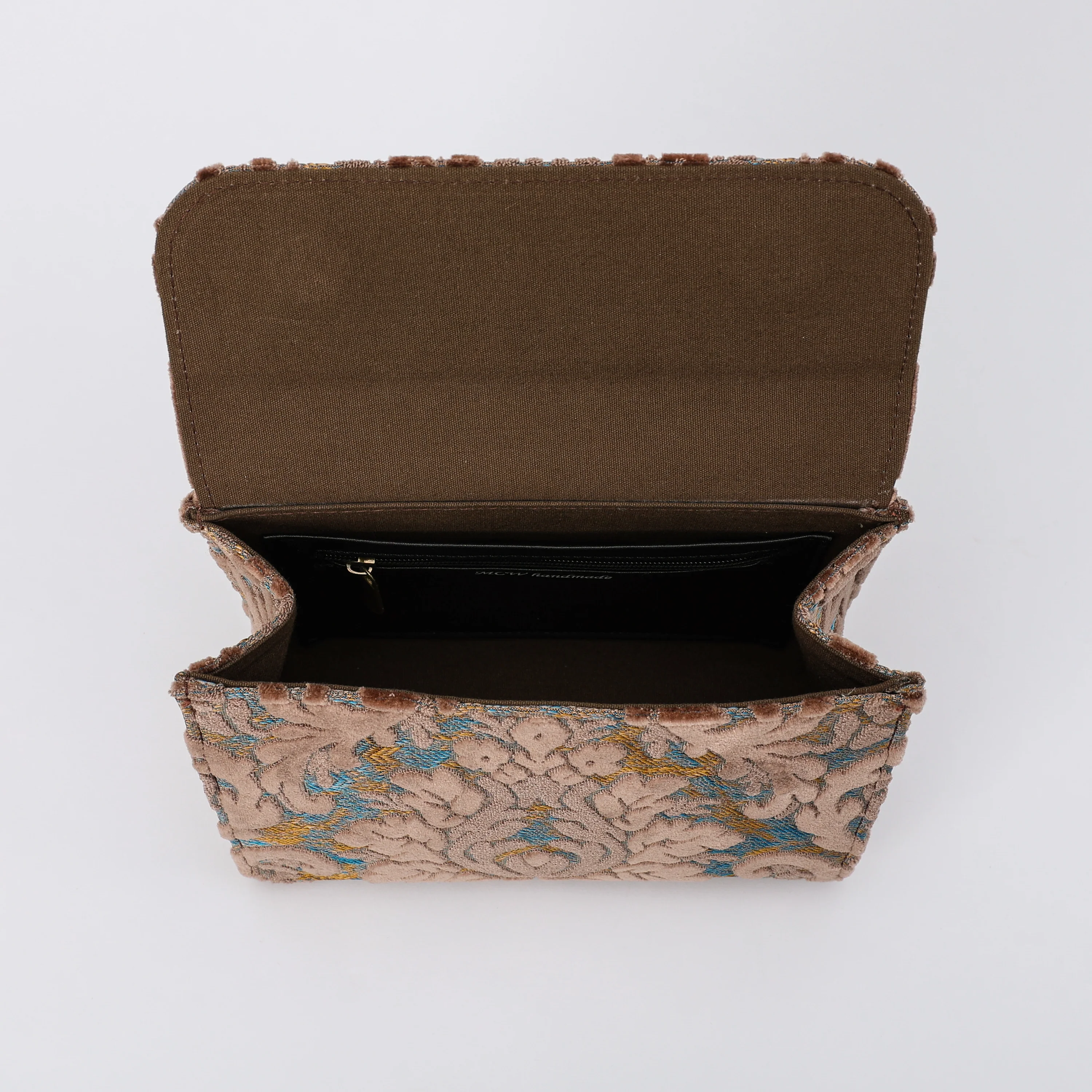 Burnout Velvet Camel Flap Satchel - Image 5