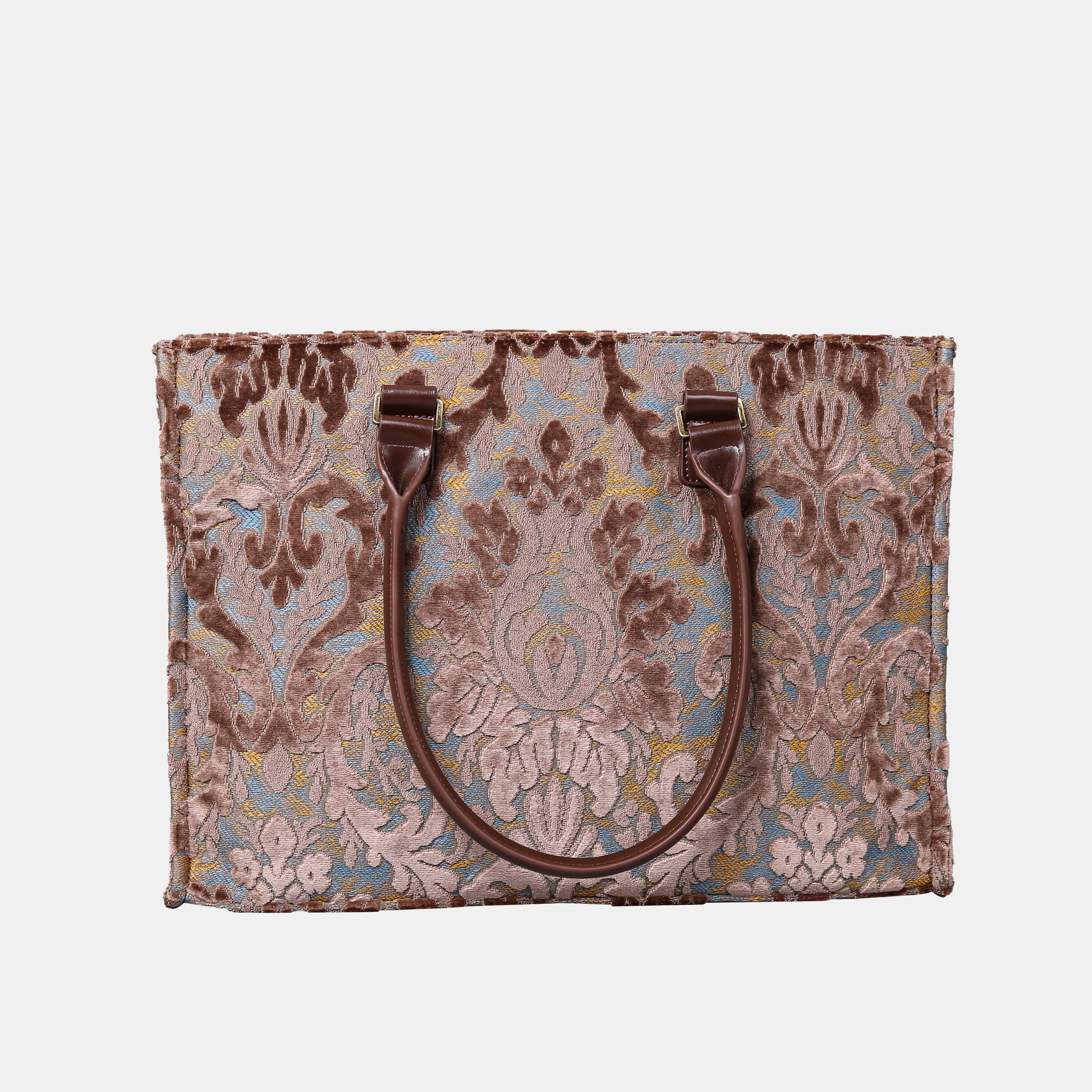 Burnout Velvet Camel Laptop Work Tote - Image 4