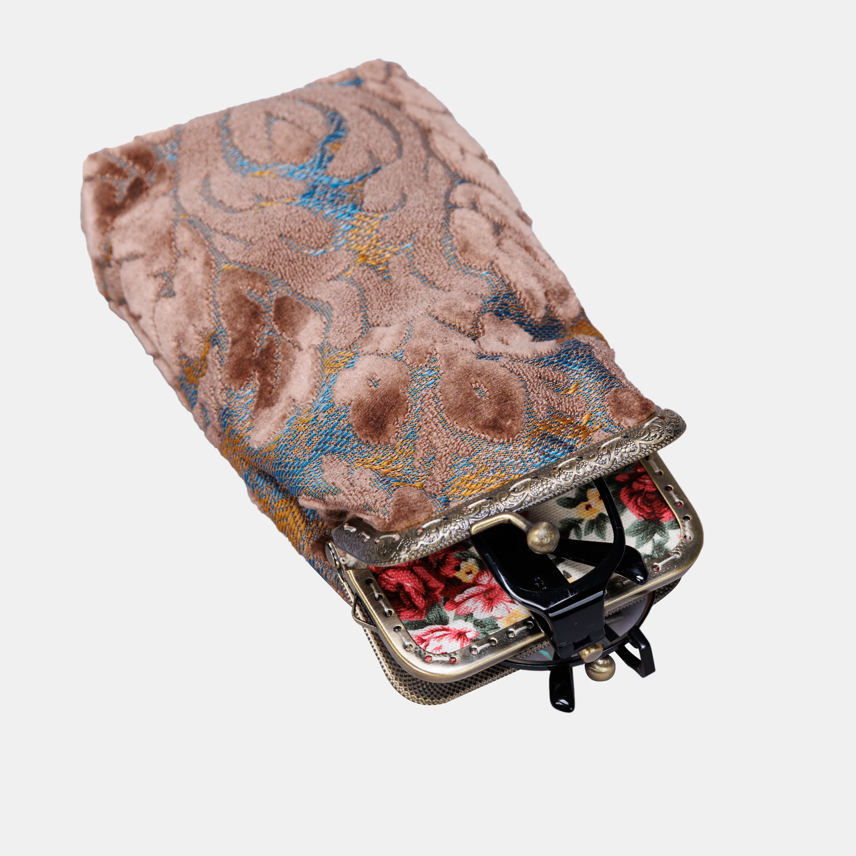 Burnout Velvet Camel Carpet Eyeglasses Case - Image 3