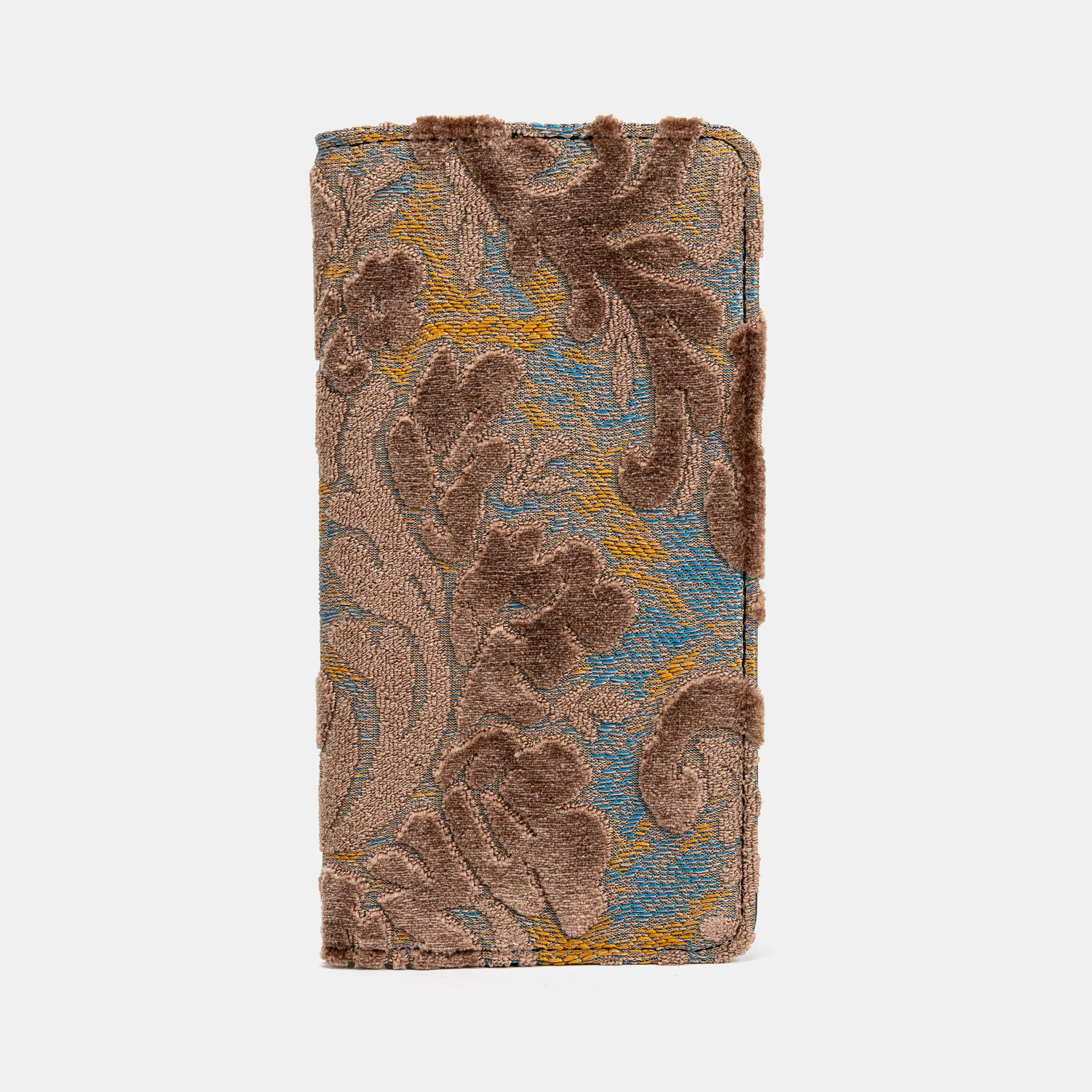 Burnout Velvet Camel Checkbook Cover