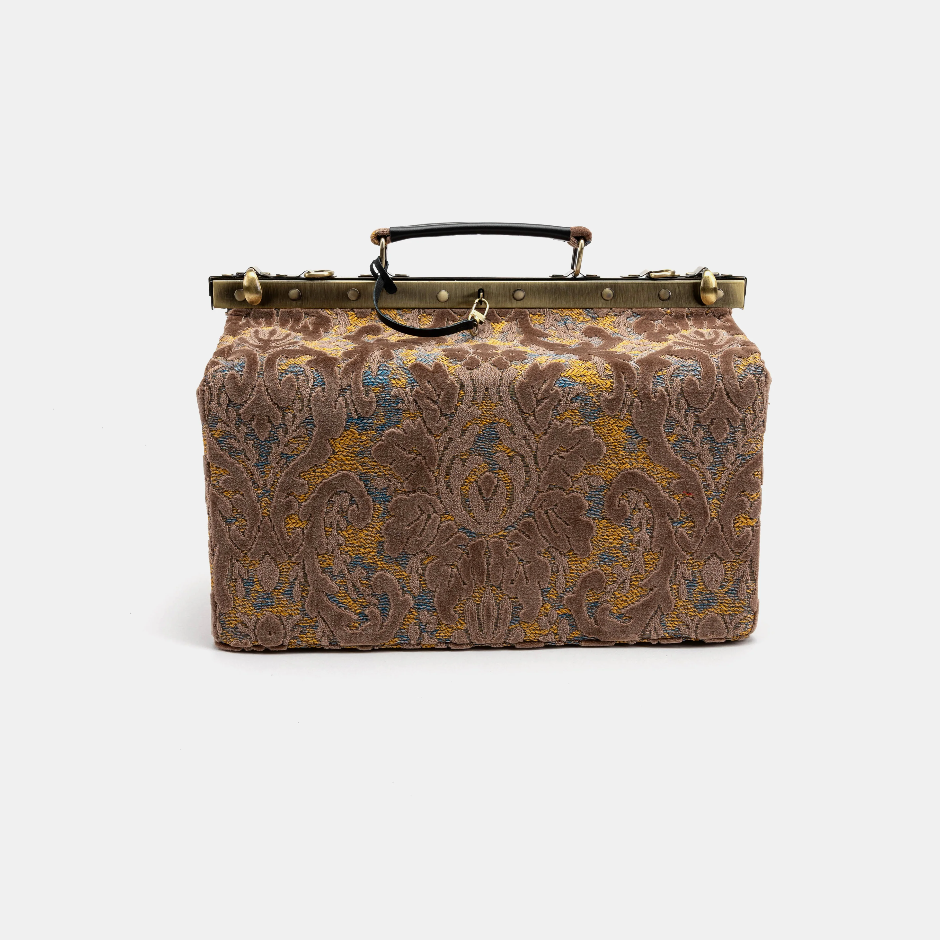 Burnout Velvet Camel Genevieve Carpet Gladstone Bag - Image 2