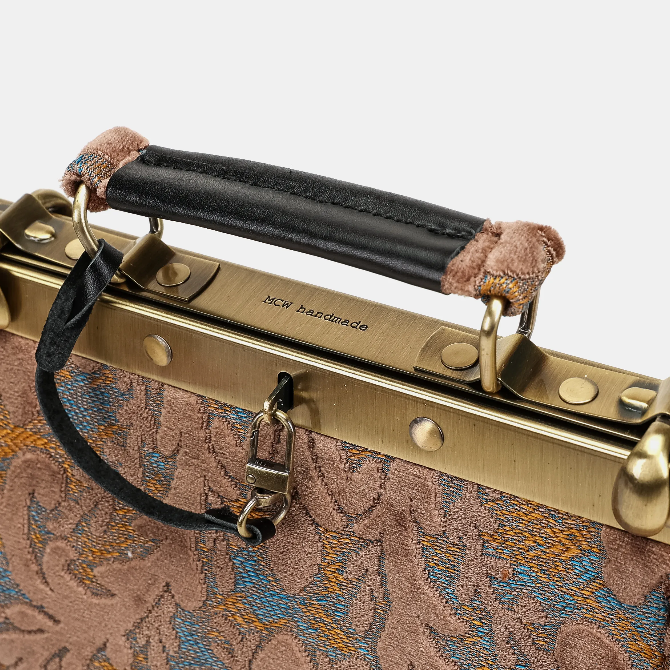 Burnout Velvet Camel Helena Carpet Backpack Gladstone Bag - Image 7