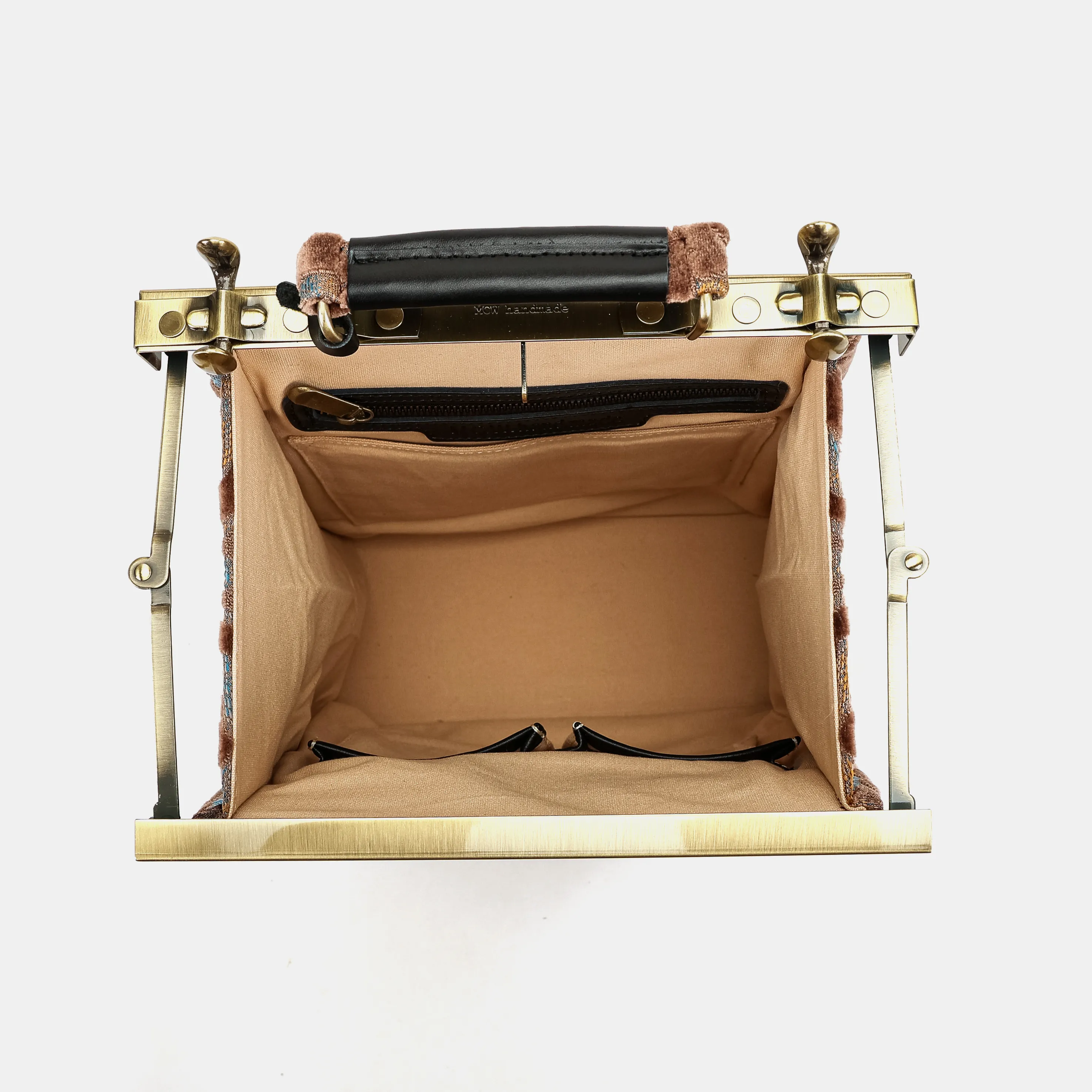 Burnout Velvet Camel Helena Carpet Backpack Gladstone Bag - Image 8