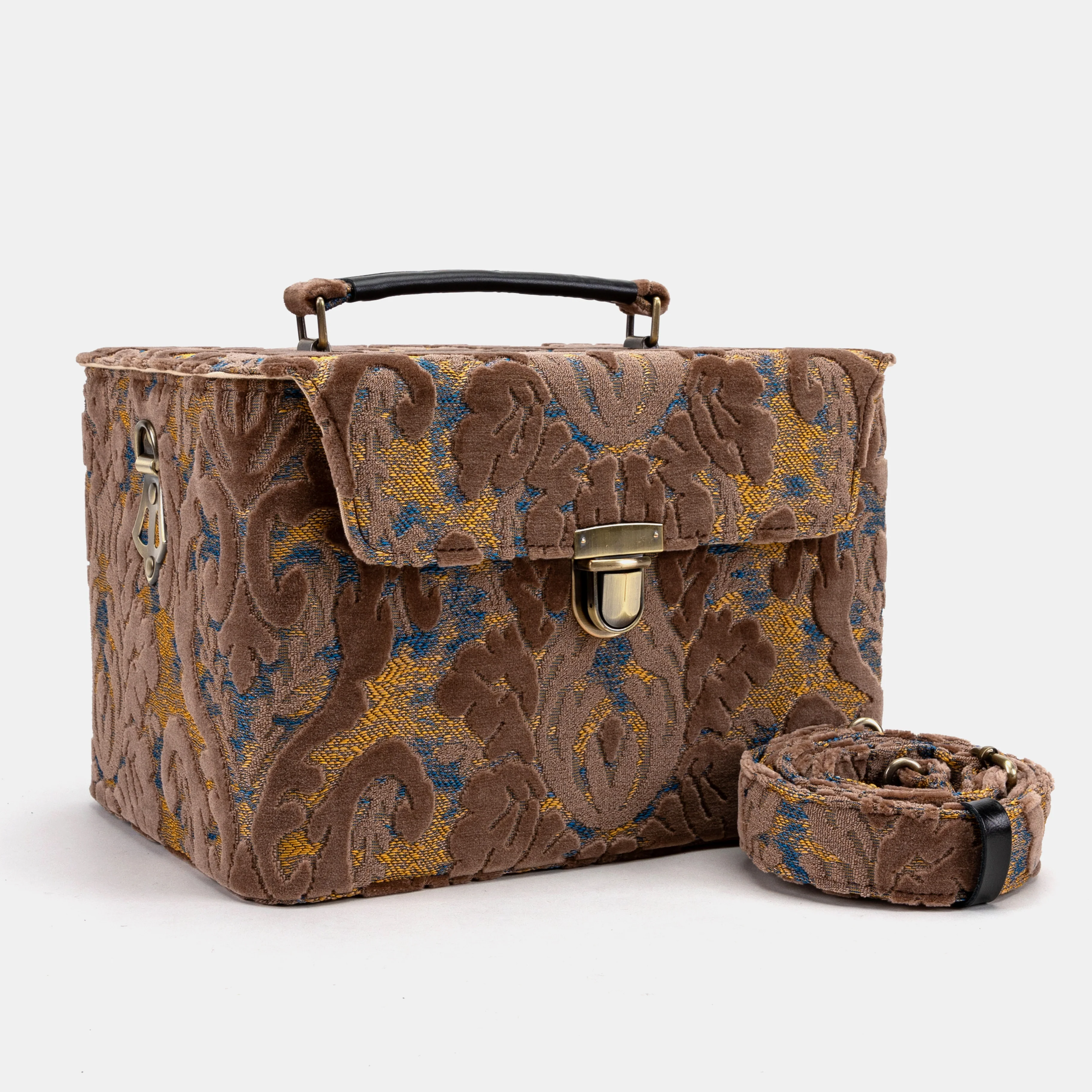 Burnout Velvet Camel Josephine Large Train Case - Image 2