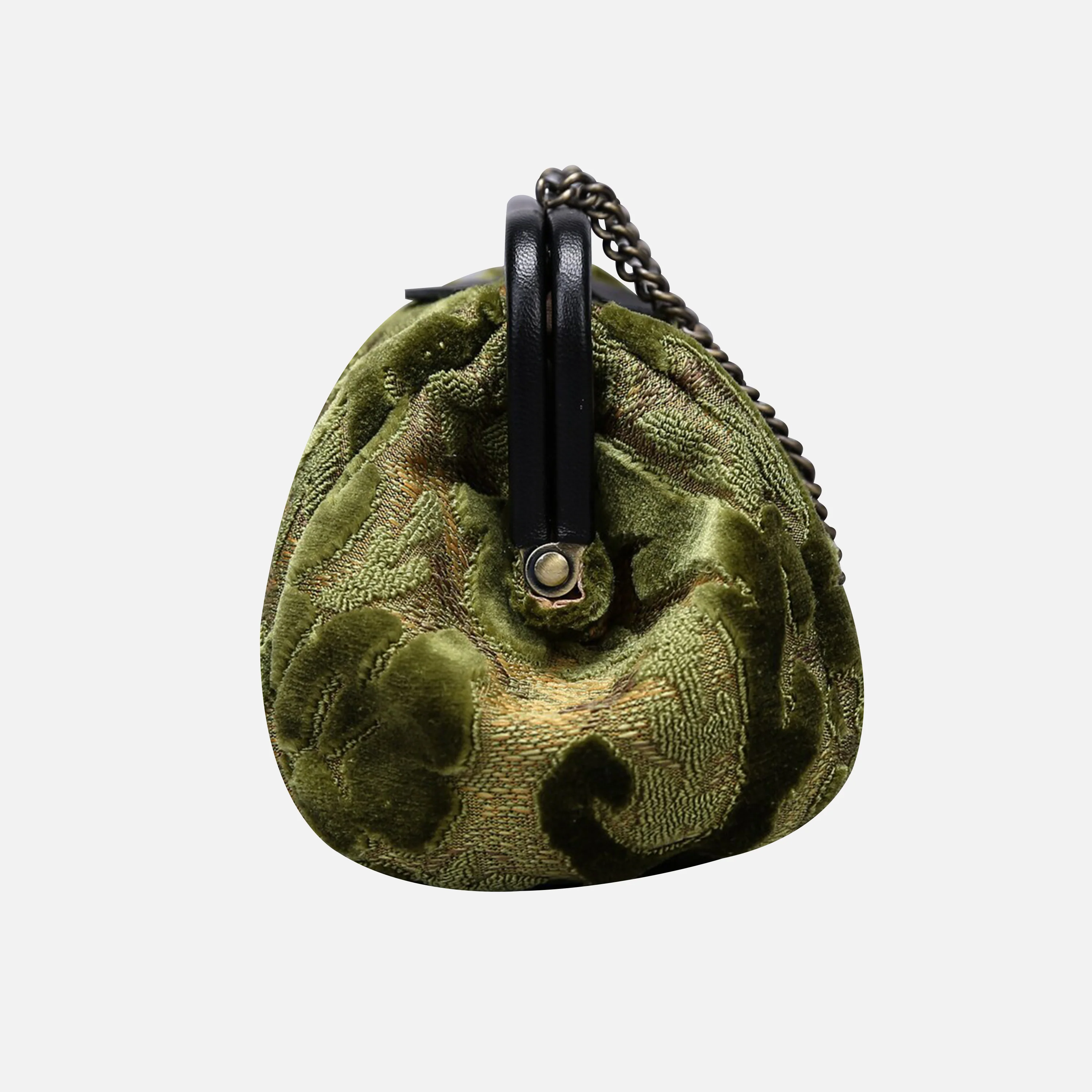 Burnout Velvet Fern Green Evening Bag Clutch - Image 4