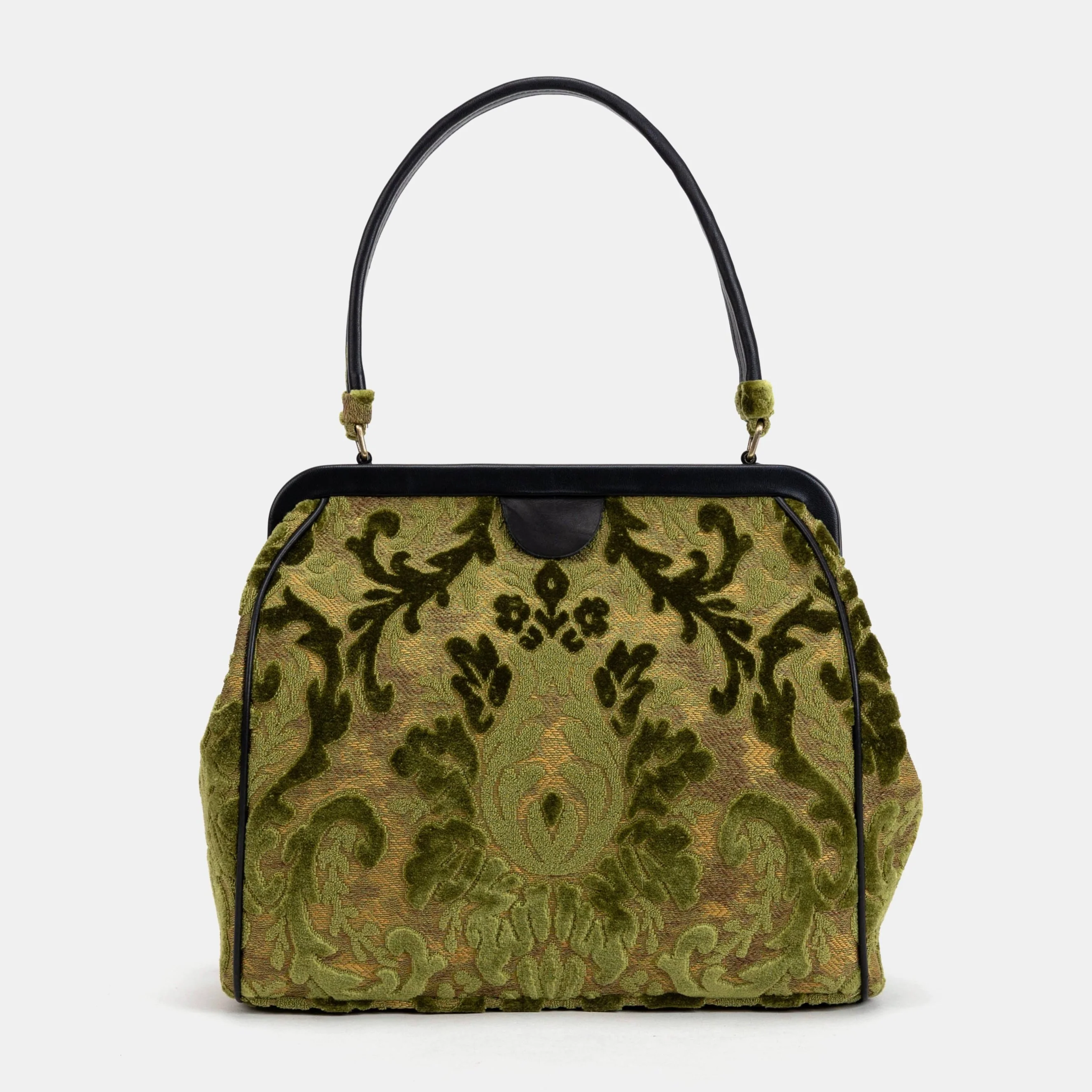 Burnout Velvet Fern Green Alma Shoulder Bag