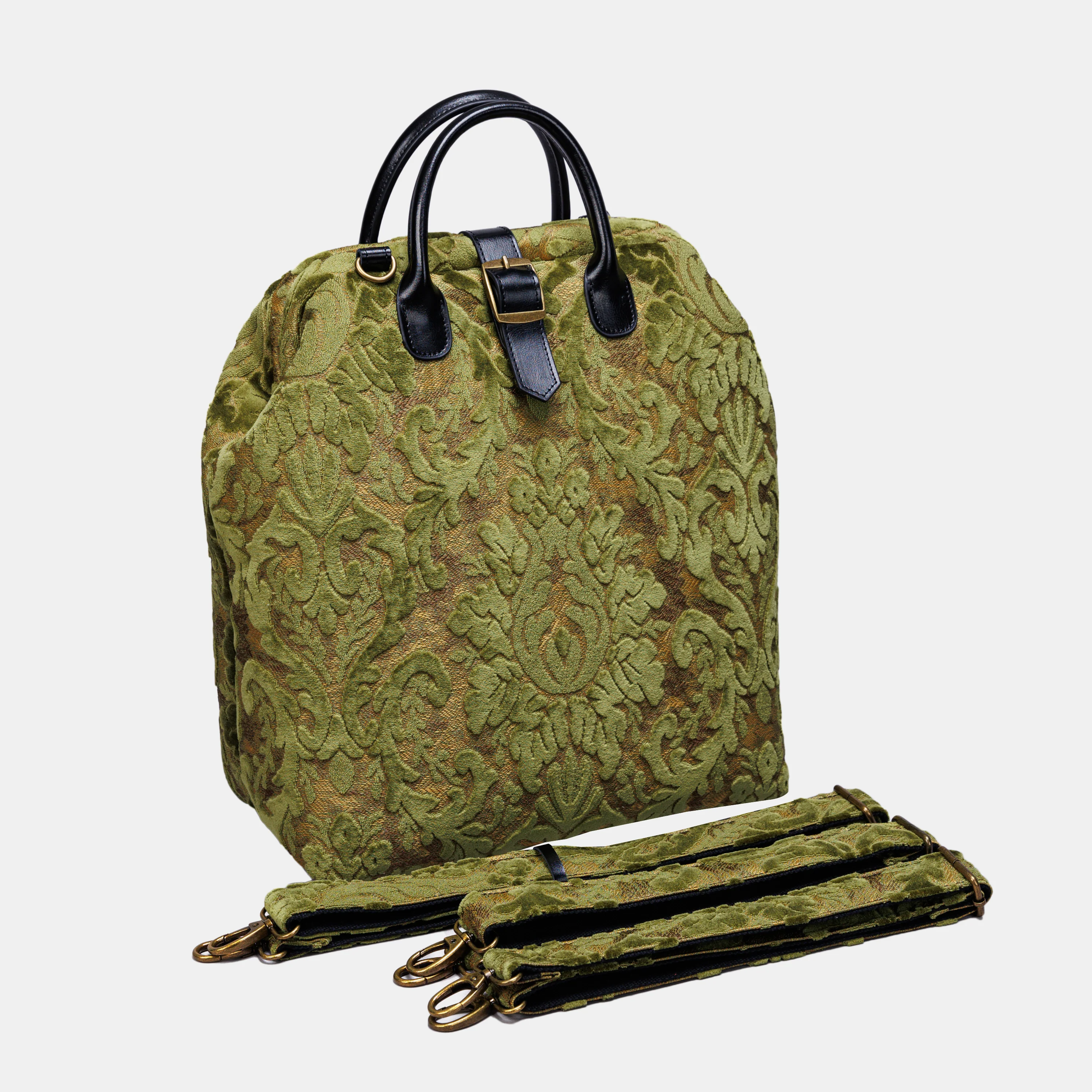 Burnout Velvet Fern Green Carpet Laptop Backpack - Image 2