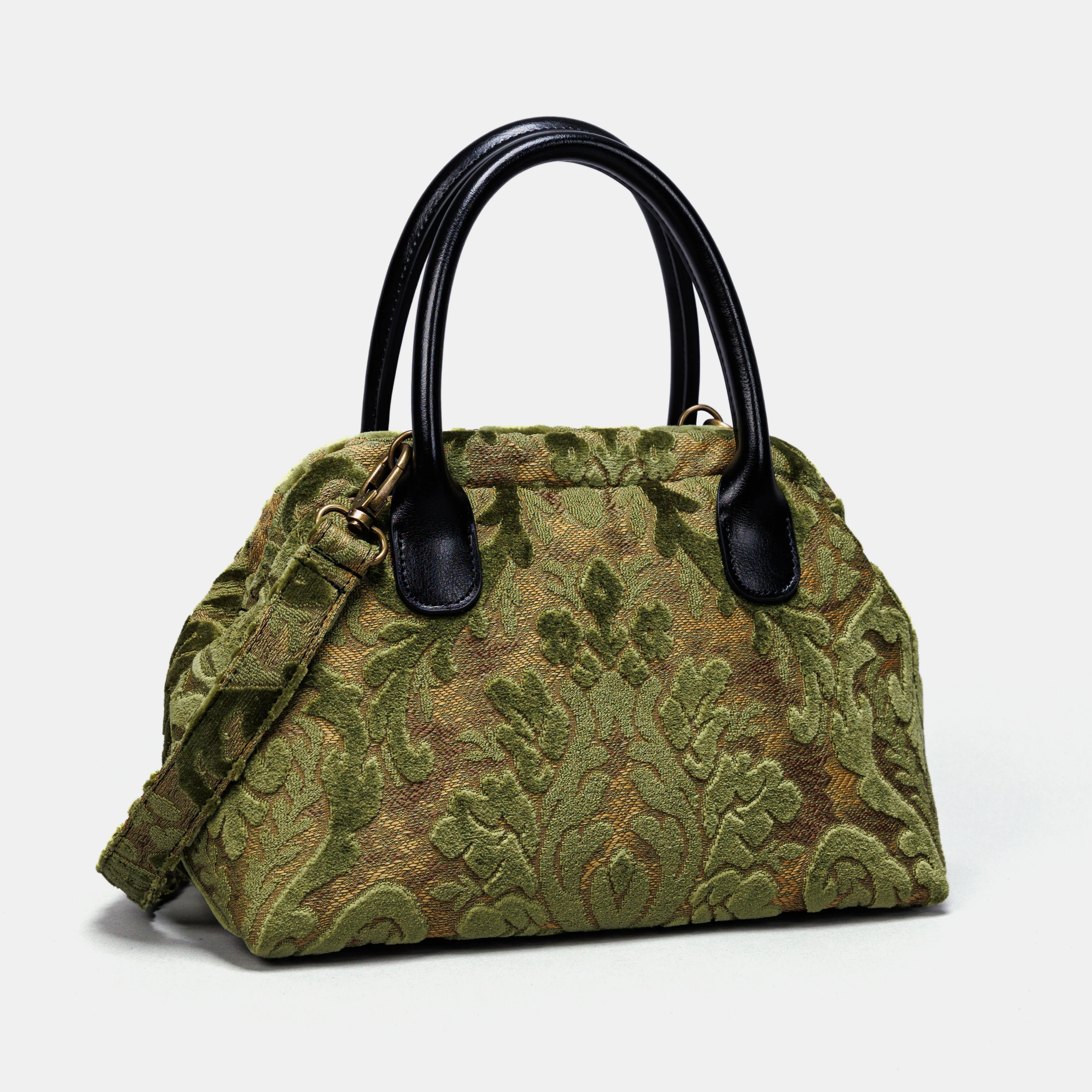 Burnout Velvet Fern Green Carpet Satchel - Image 3