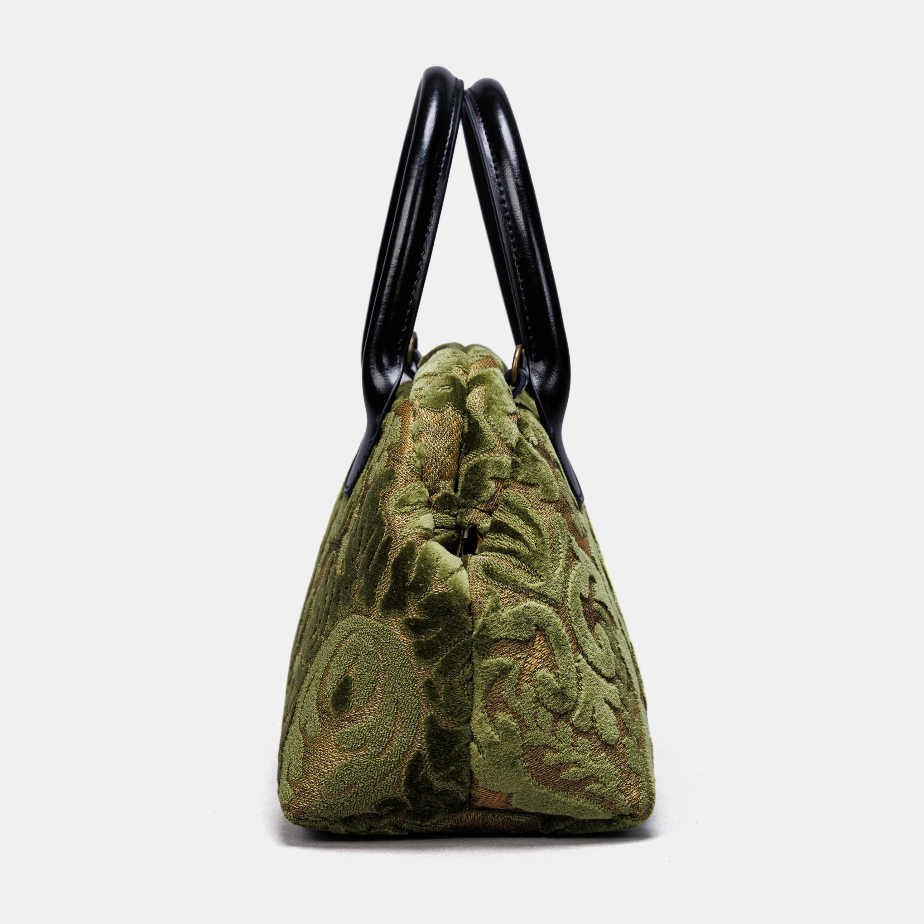 Burnout Velvet Fern Green Carpet Satchel - Image 4