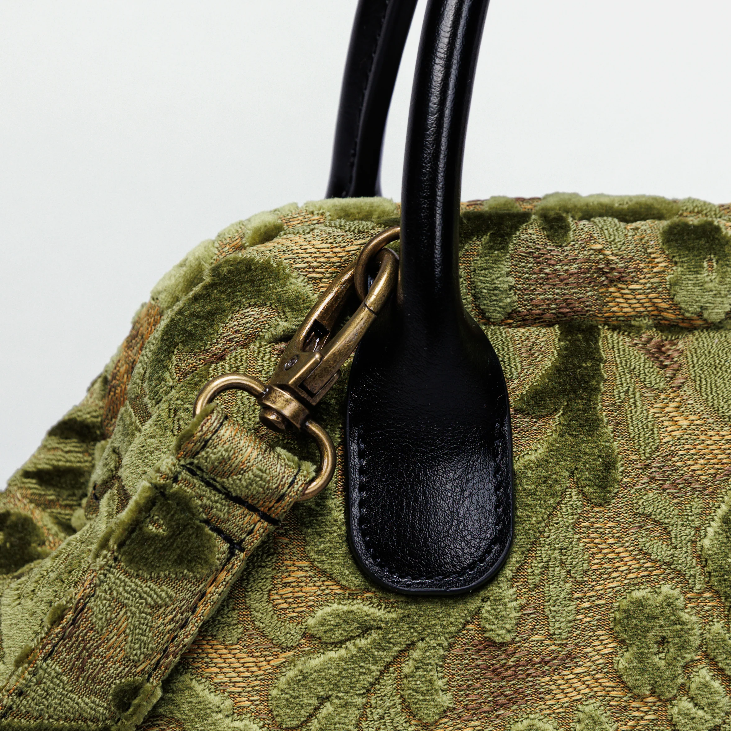 Burnout Velvet Fern Green Carpet Satchel - Image 5