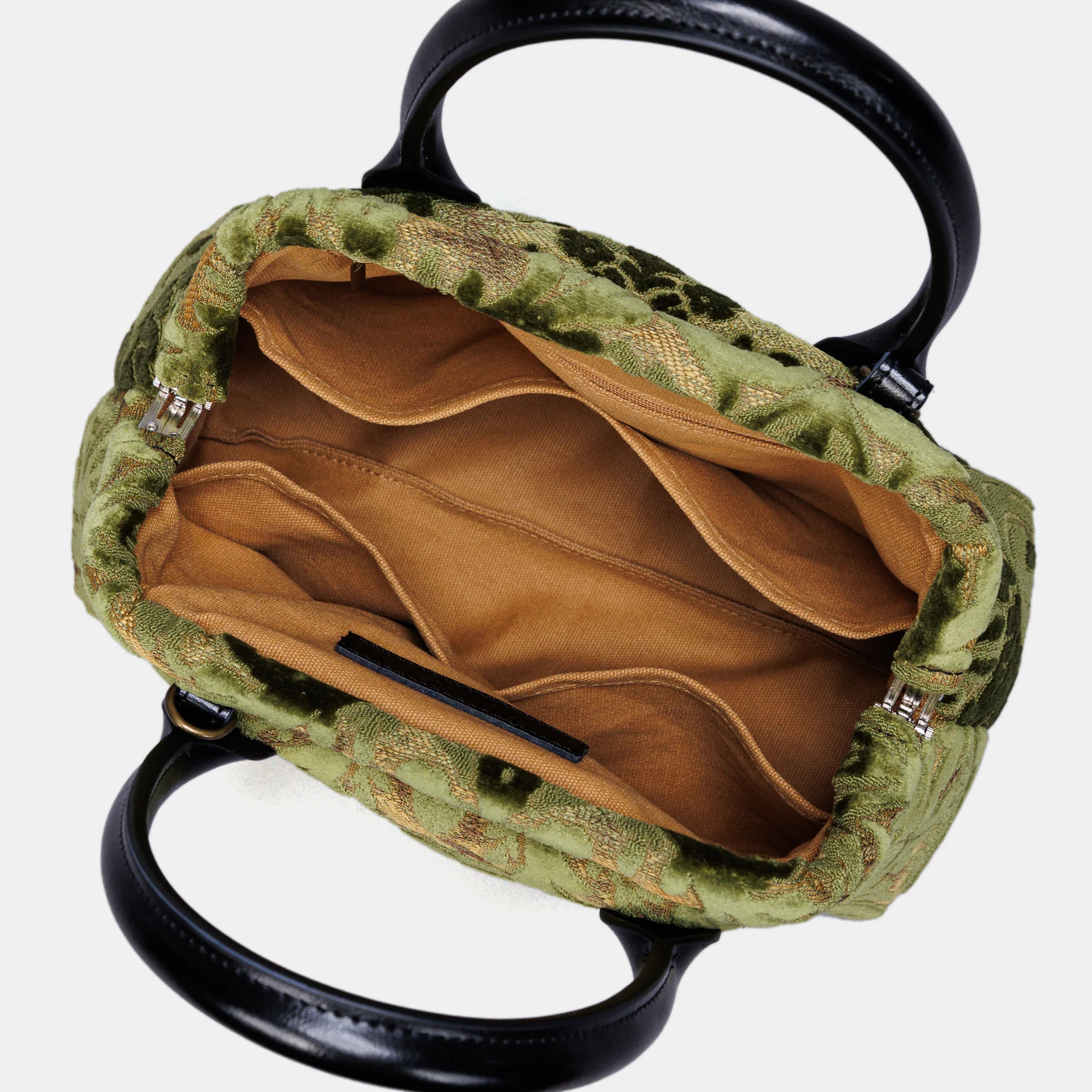 Burnout Velvet Fern Green Carpet Satchel - Image 7