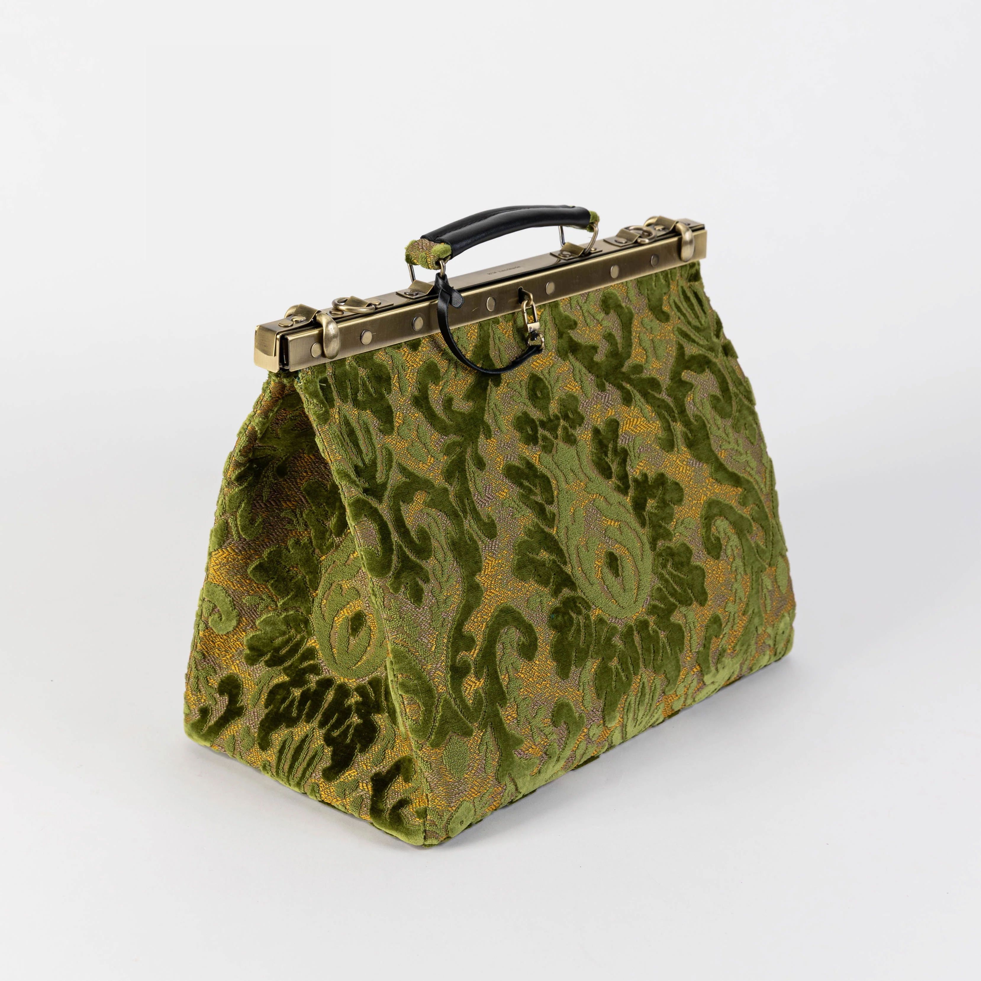 Burnout Velvet Fern Green Celine Carpet Gladstone Bag - Image 3